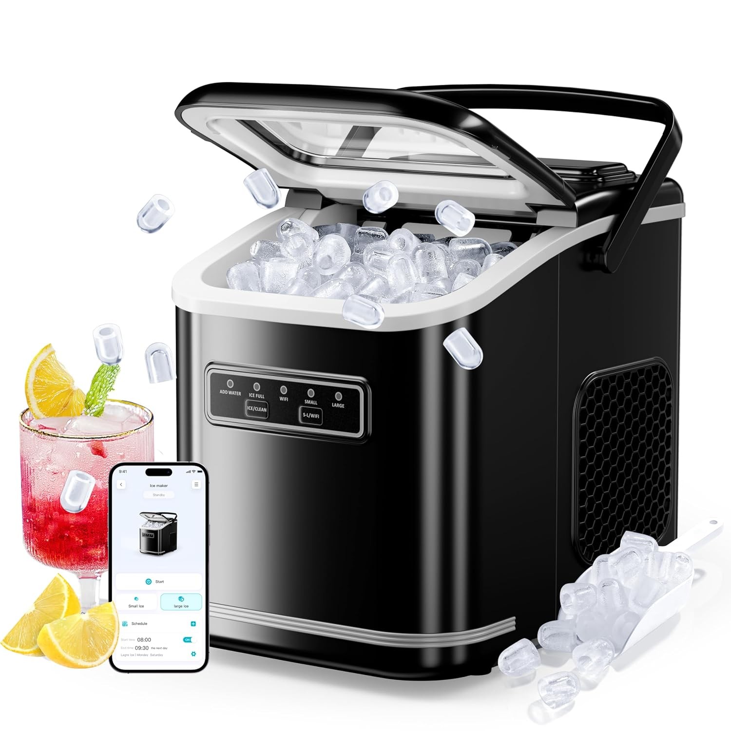 ecozy Countertop Ice Maker Machine 26lbs/24hrs Self-Cleaning Voice & App Control ecozy Countertop Ice Maker Machine 26lbs/24hrs Self-Cleaning Voice & App Control