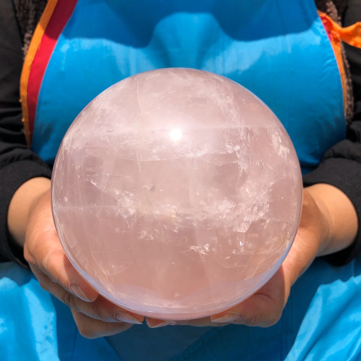 5.8LB Rare Natural Pink Crystal Ball Quartz Crystal Ball Reiki Healing 5068