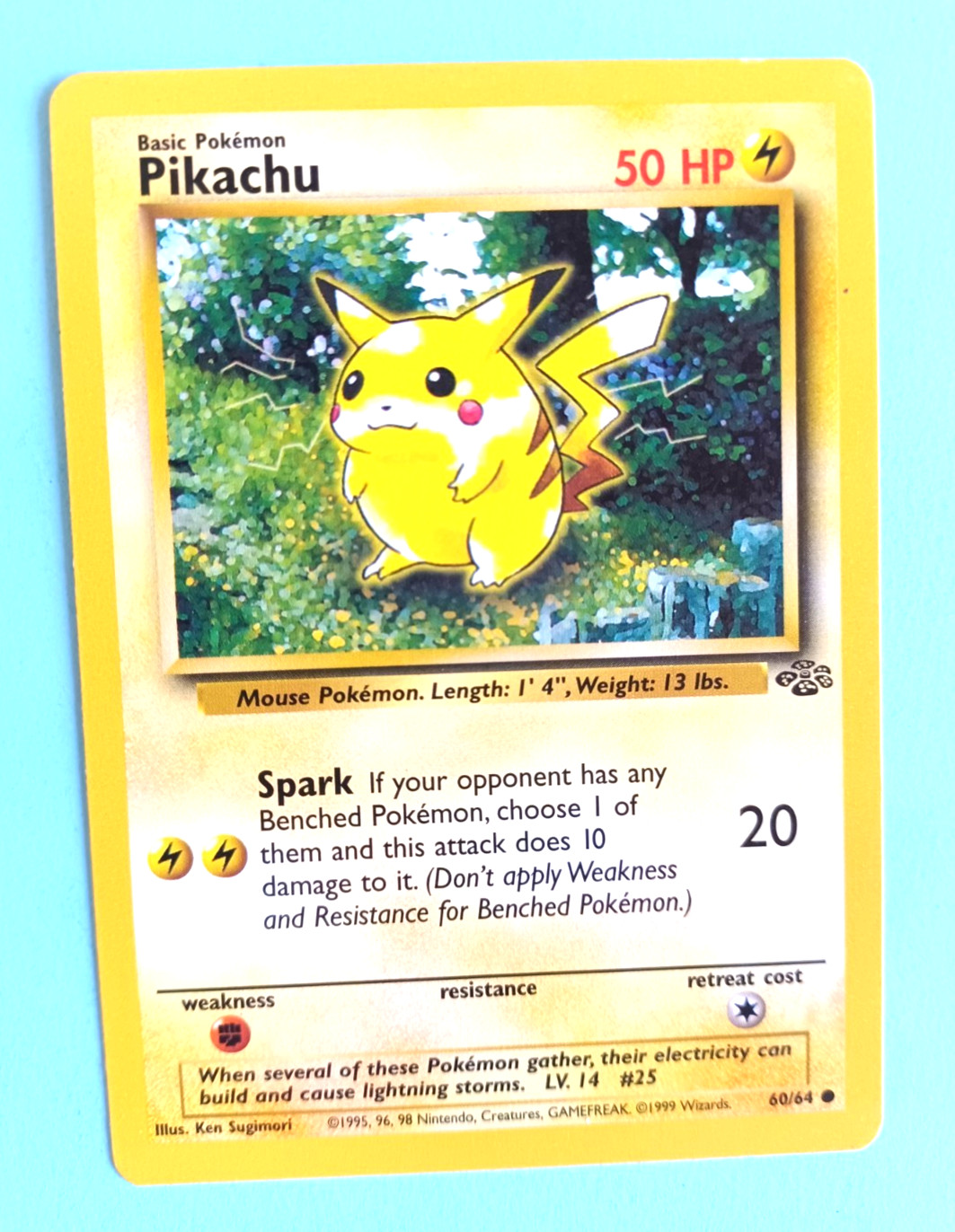 POKEMON VINTAGE JUNGLE PIKACHU #60/64 UNLIMITED COMMON LIGHT PLAY