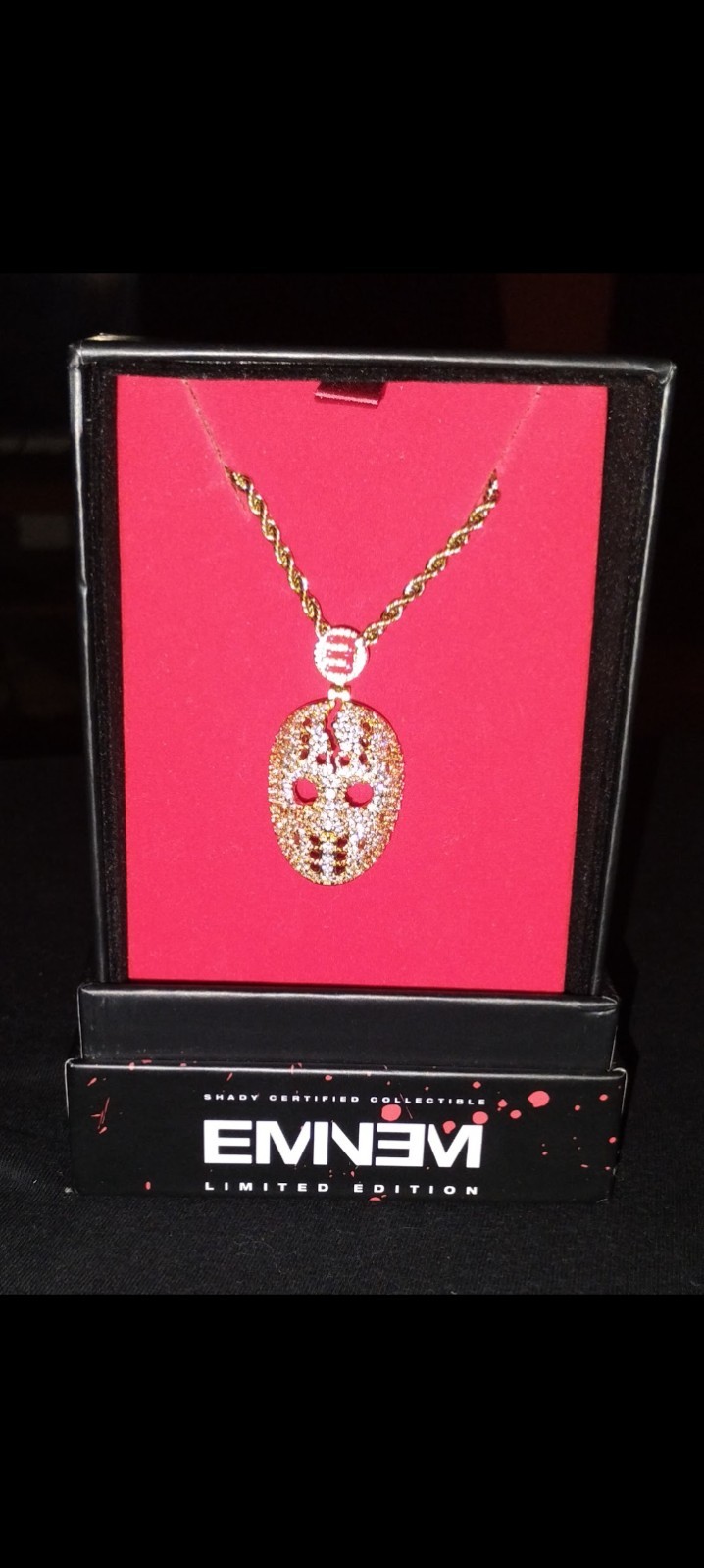 Eminem The Death of Slim Shady Hockey Mask Diamond Pendant and 24\
