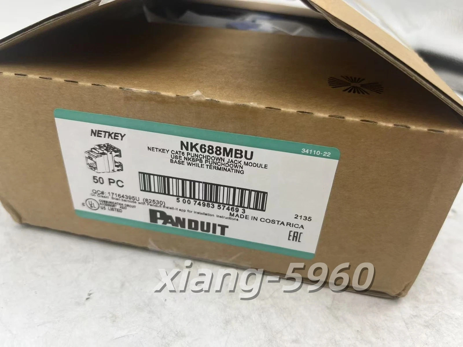 Panduit NetKey NK688MBU/NK688MBL Cat6 Keystone Jack Blue/black Module Box of 50 Panduit NetKey NK688MBU/NK688MBL Cat6 Keystone Jack Blue/black Module Box of 50