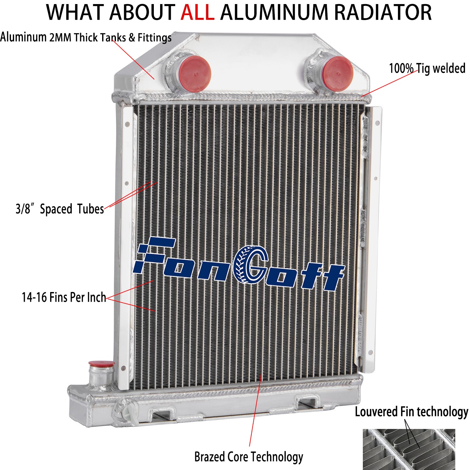 CC957E8005 3 Row Radiator FITS 1957-62 Ford New Holland Dexta Super Dexta CC957E8005 3 Row Radiator FITS 1957-62 Ford New Holland Dexta Super Dexta