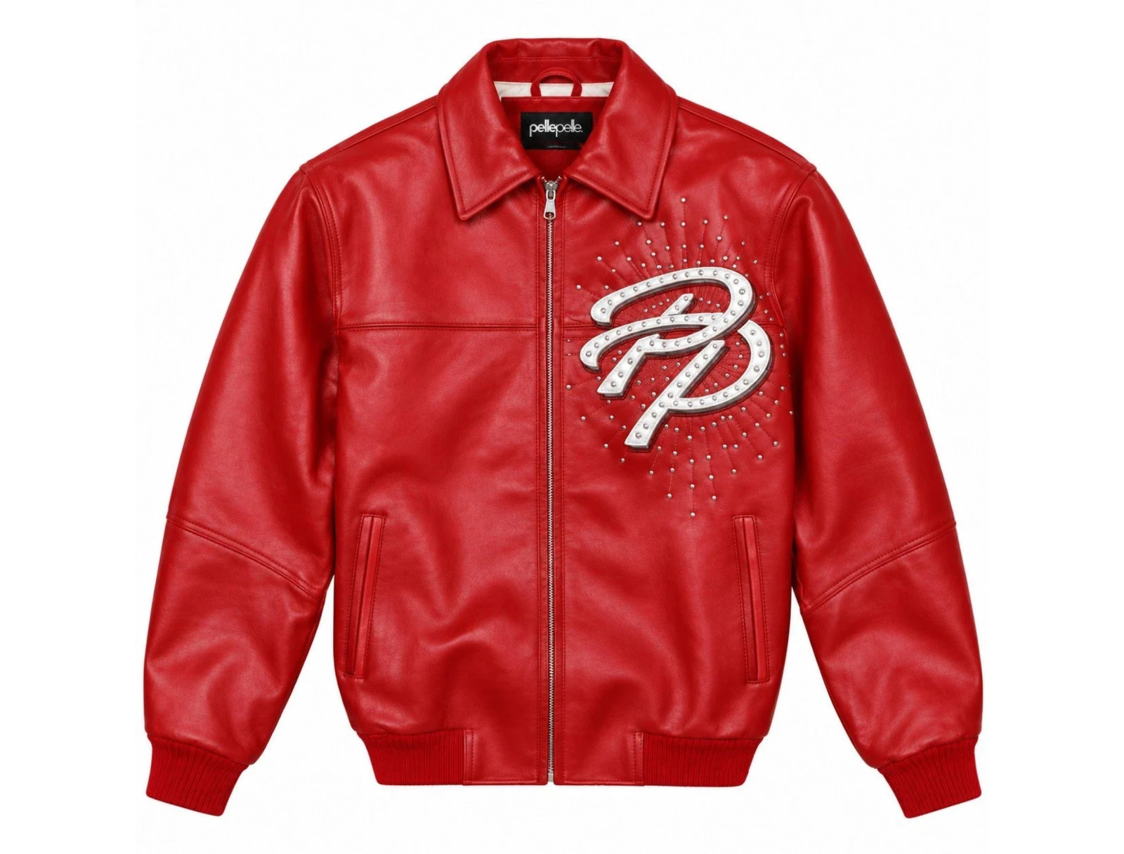 Men\'s Pelle Pelle Red Leather Bomber Jacket Marc Buchanan Limited Edition