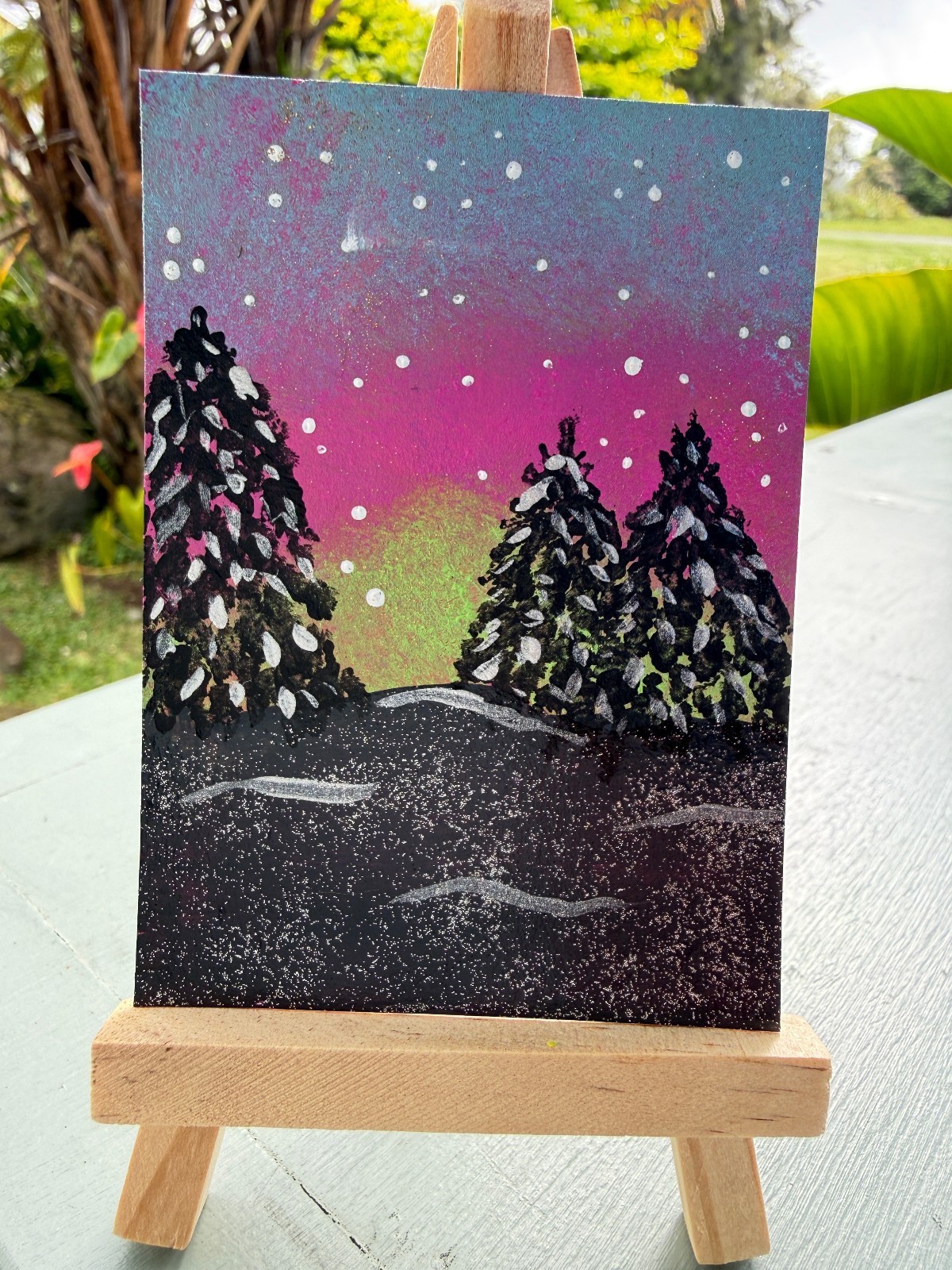 ACEO/ATC Original Acrylic Landscape Mini Art Painting 
