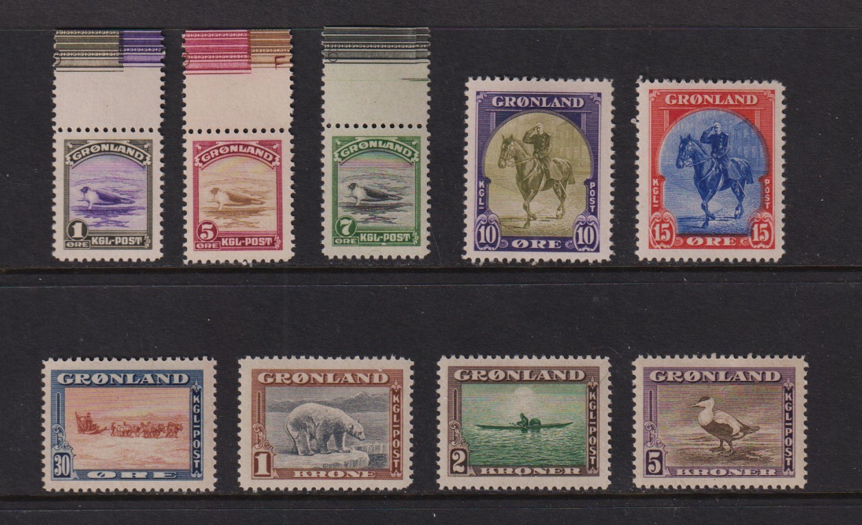 Greenland - #10-18 Mint, NH, cat. $ 325.00