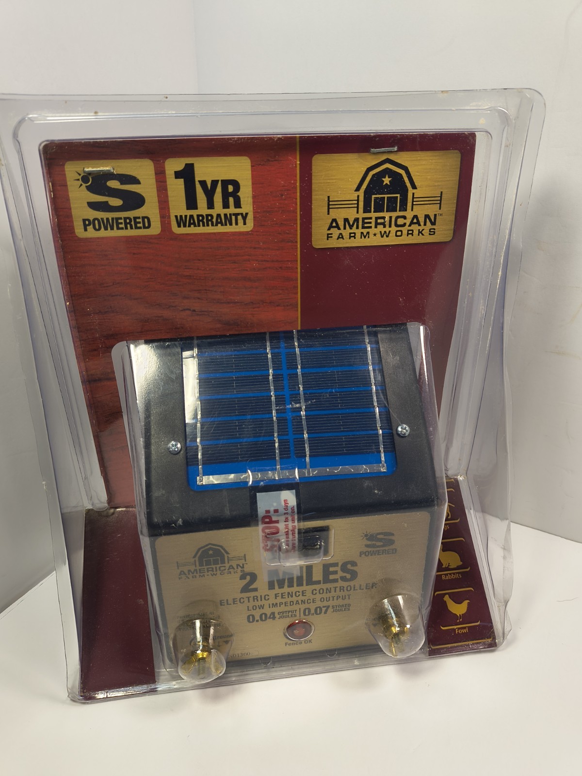 American Farm Works 2 Miles Solar Electric Fence Controller - New In Box American Farm Works 2 Miles Solar Electric Fence Controller - New In Box