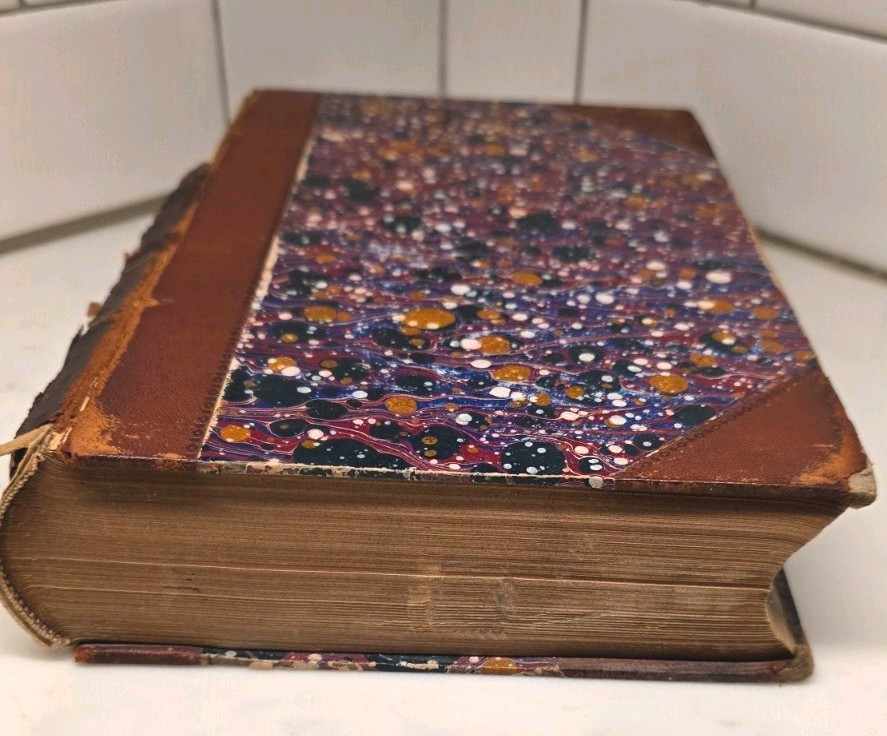 1877 Harpers New Monthly Magazine Vol 54 RARE Leather Marbled Plymouth Catskills