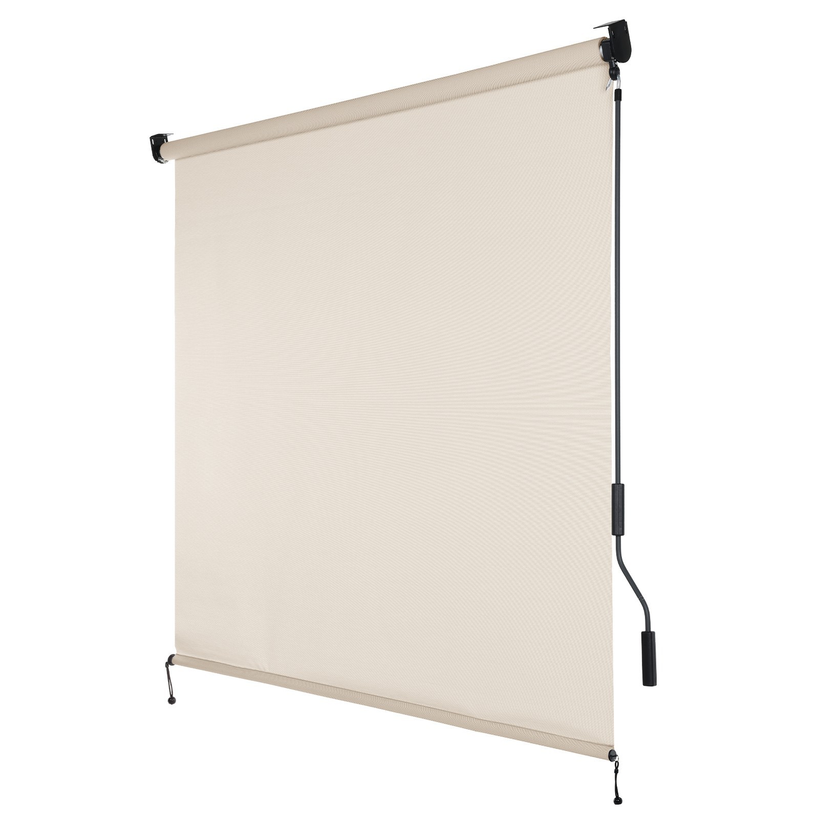 Aoodor Outdoor Solar Fabric Roller Shad 5% Openness Cordless Sun Roll up Shade