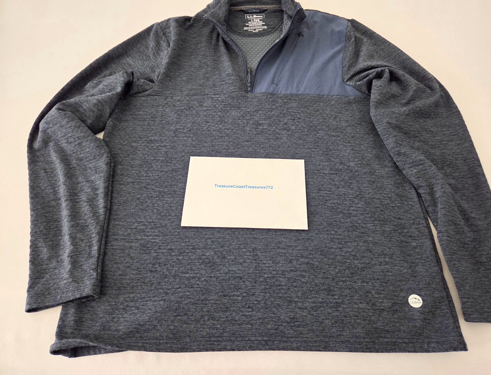 L.L.Bean VentureStretch Grid Fleece Stretch 1/4 Zip Pullover Men\'s L(Reg) Blue L.L.Bean VentureStretch Grid Fleece Stretch 1/4 Zip Pullover Men\'s L(Reg) Blue