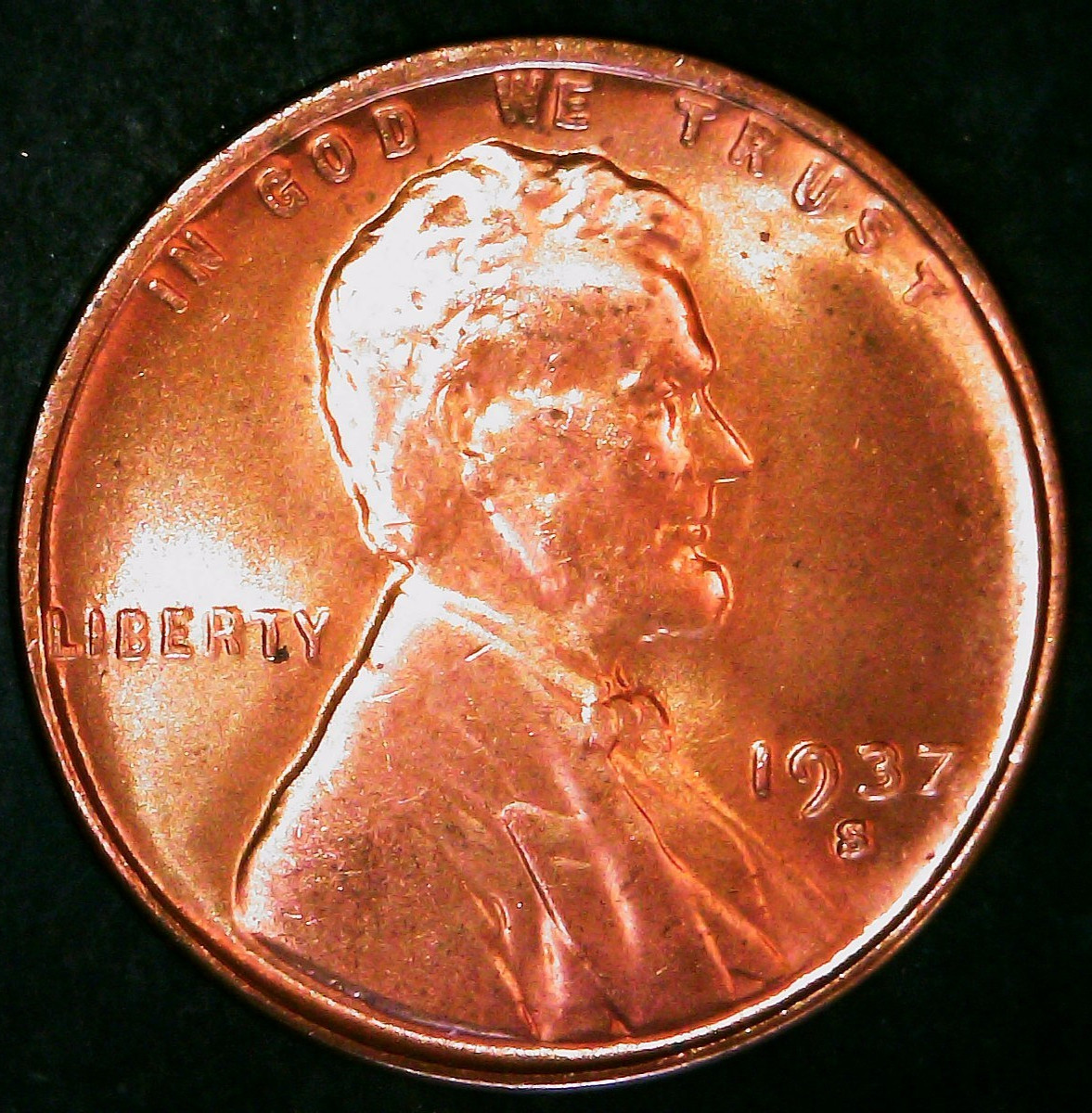 1937-S Lincoln Wheat Cent / Penny - MS / Unc / Uncirculated - 
