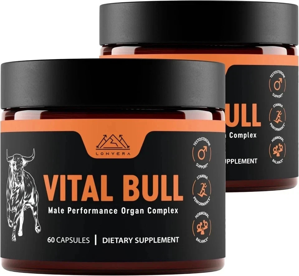 2 pack Lonvera Vital Bull Beef Organ Supplement for Men – Grass Fed Organs