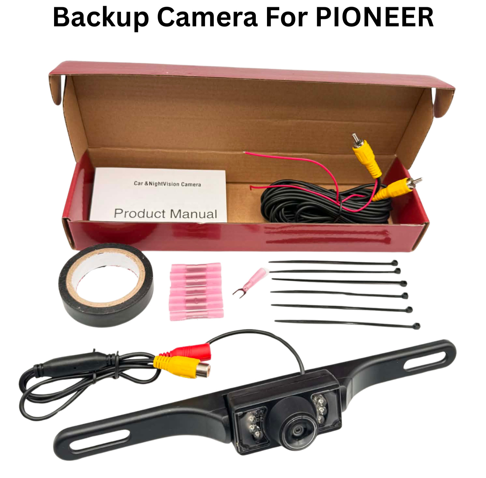 Rear view Backup Plate Camera For PIONEER AVIC-5200NEX AVIC5200NEX Install Kit