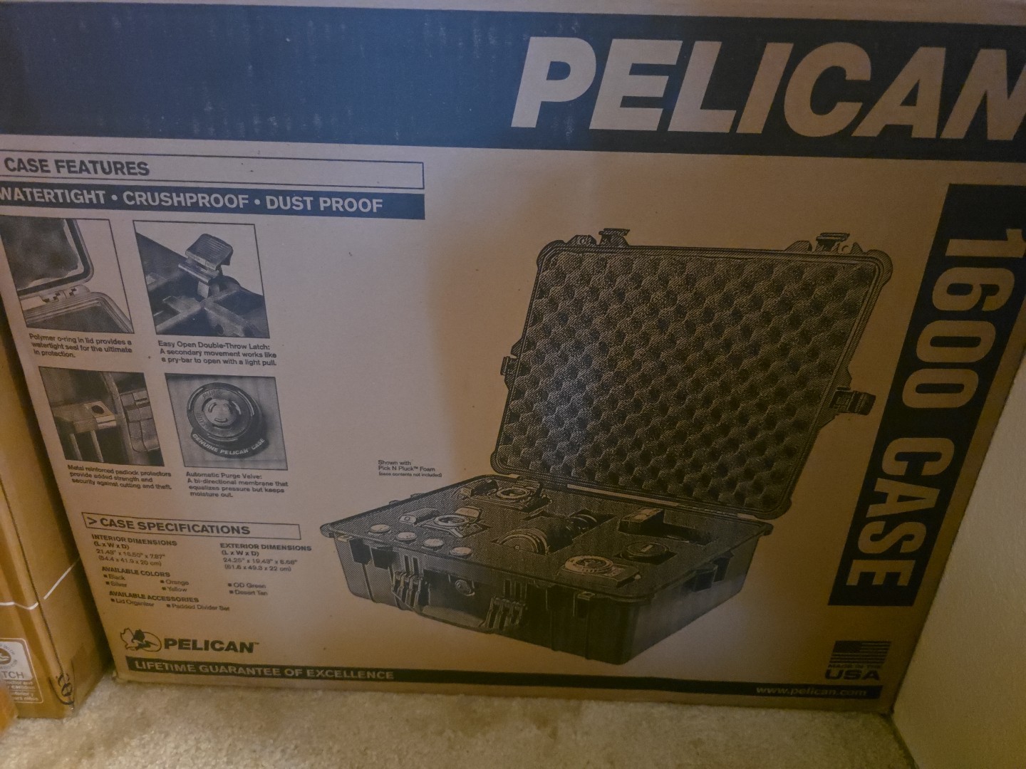 Pelican 1600 Protector Case - Black