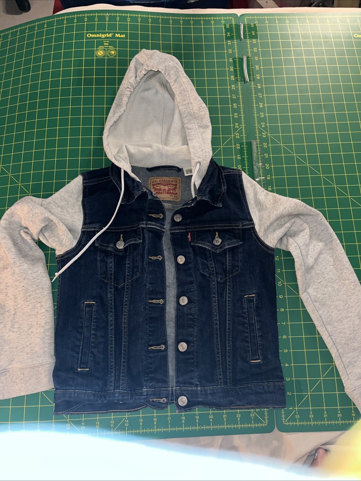 Levi’s Womens Hybrid Denim Trucker Jacket Hoodie Size XS