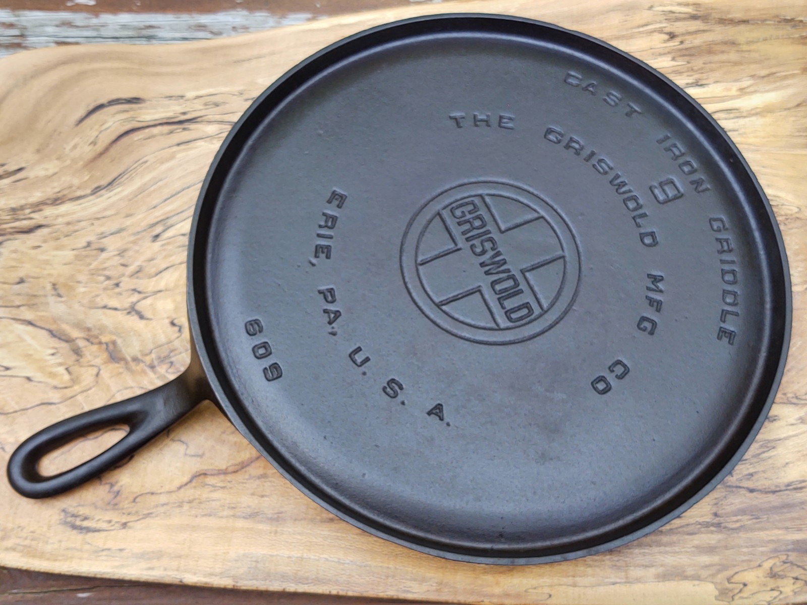 Griswold #9 Cast Iron Griddle LBL Large Block Logo Restored 9 Griswold #9 Cast Iron Griddle LBL Large Block Logo Restored 9