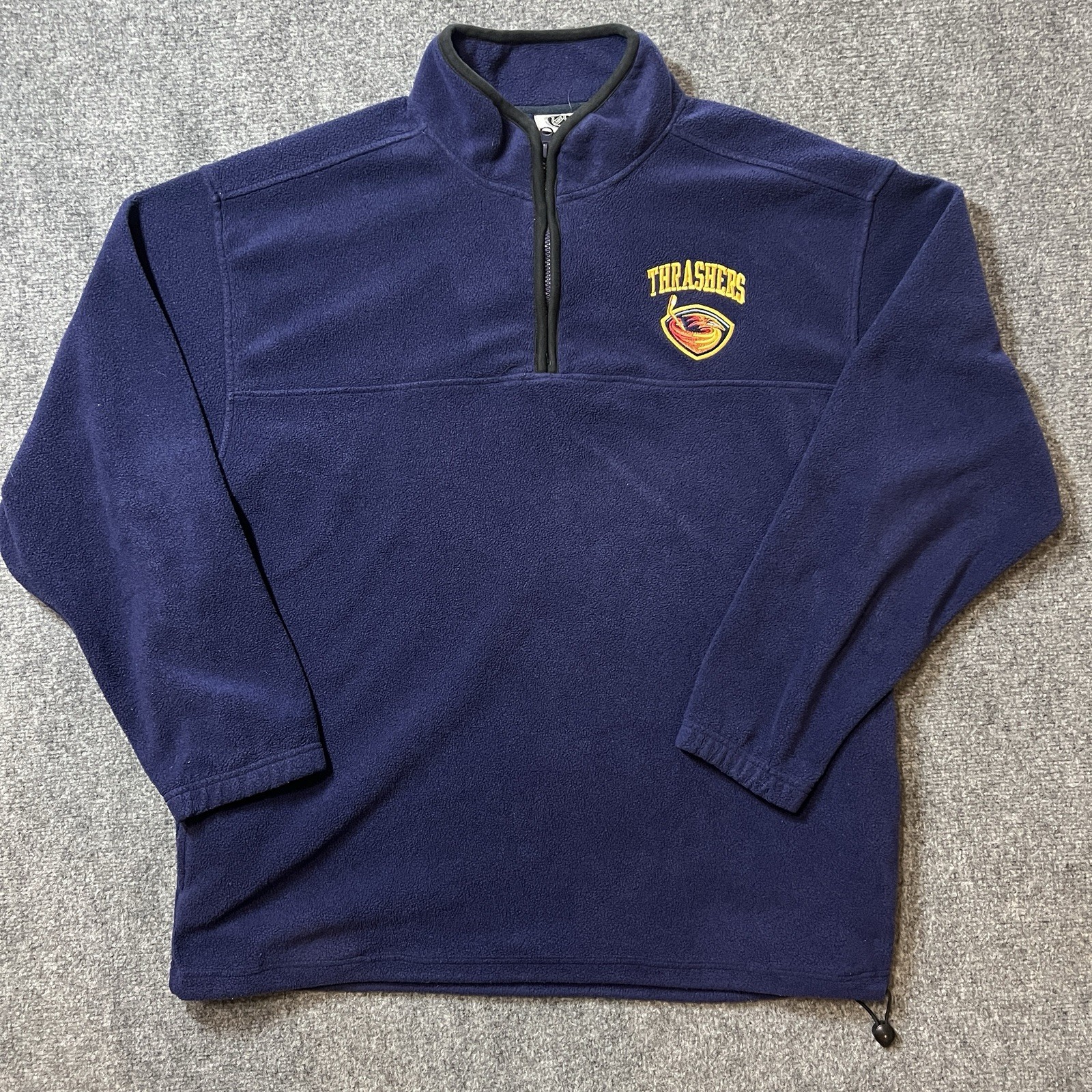 Vintage Atlanta Thrashers Sweater Mens XL Blue Hockey NHL Fleece 1/4 Zip