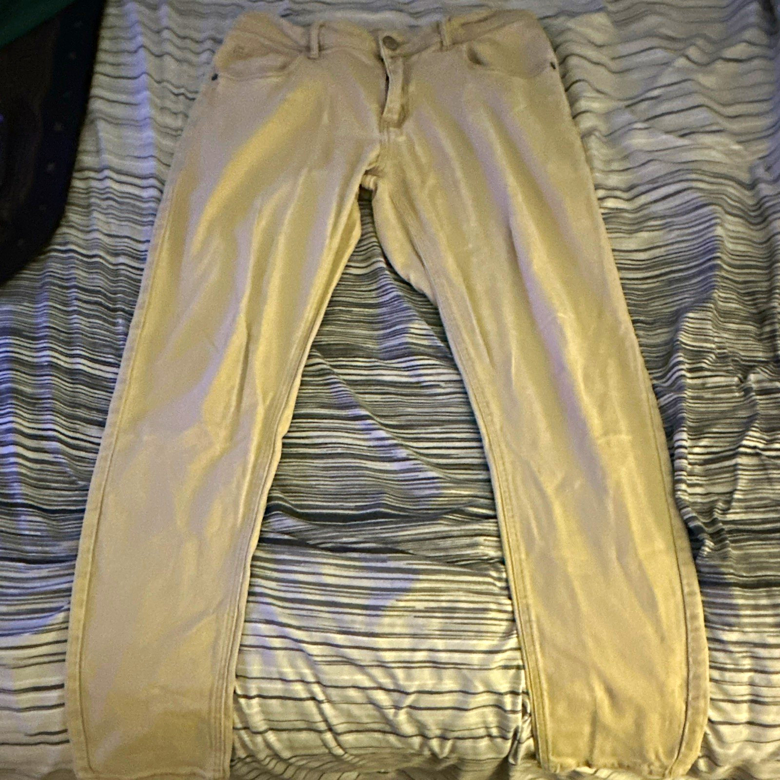 ZLZ Men’s Plus Beige Denim Straight Jeans 34W