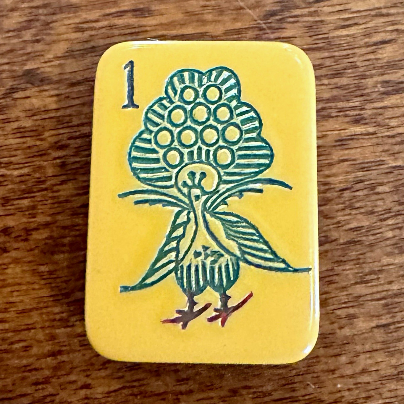RARE Vintage Mah Jong Bakelite Replacement Bird Bam Tile Excellent Condition RARE Vintage Mah Jong Bakelite Replacement Bird Bam Tile Excellent Condition
