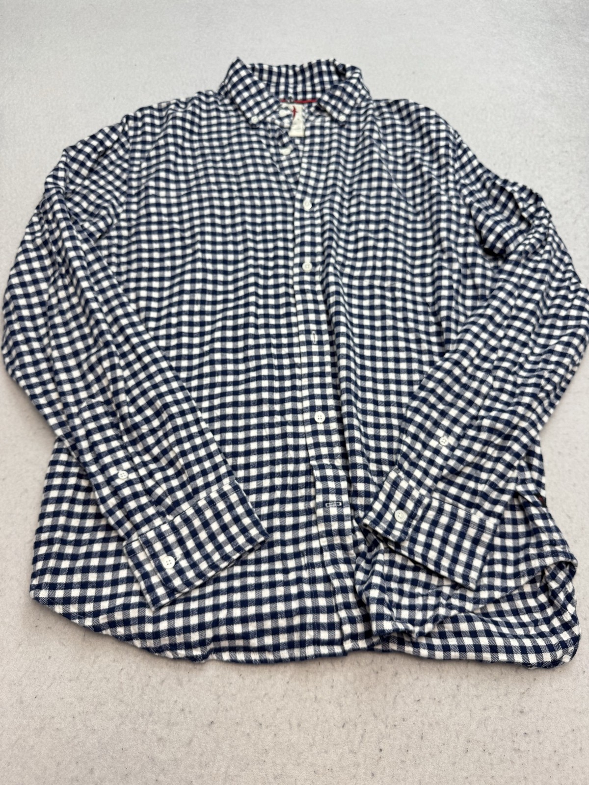 Relwen Shirt Mens Large Blue Check Flannel Long Sleeve Button Up Casual