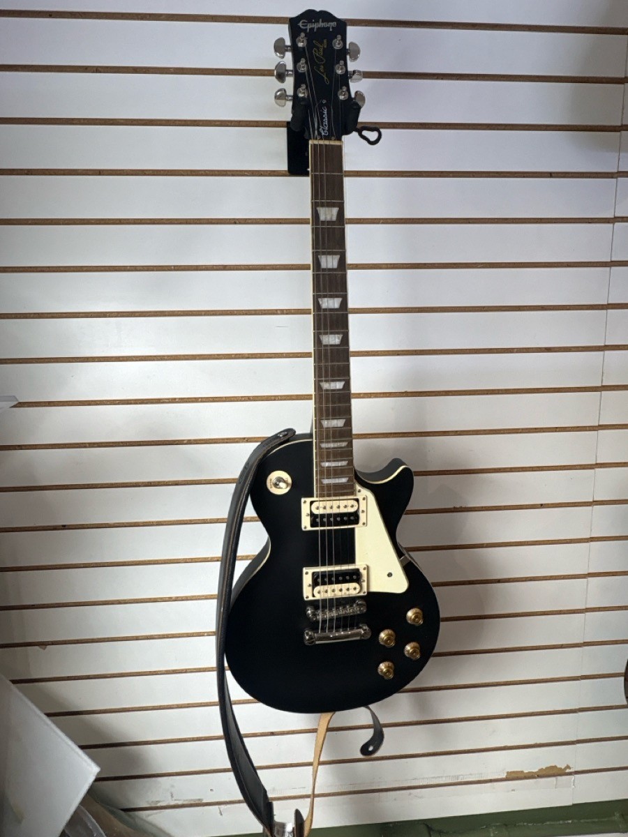 EPIPHONE LES PAUL CLASSIC WORN ELECTRIC GUITAR WORN EBONY (TDW046354)