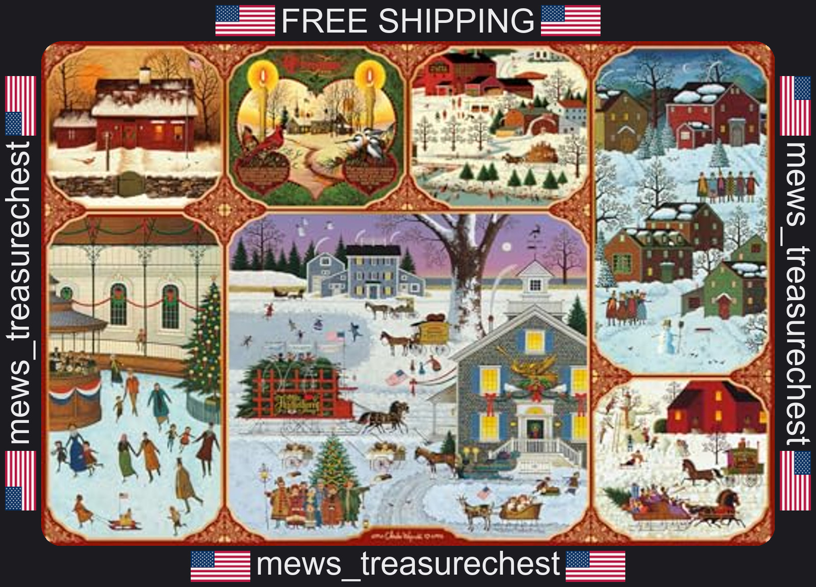 Buffalo Games Charles Wysocki Winter Collage 2000 Piece Jigsaw Puzzle