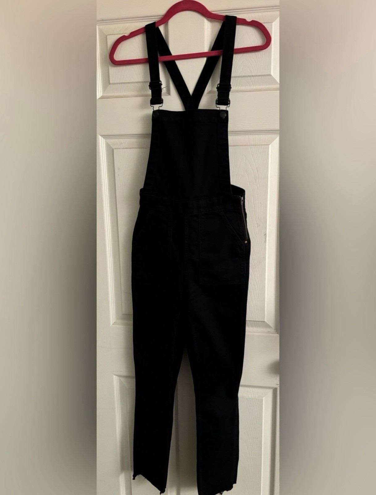 Madewell Black Denim Cotton Overall One-Piece S Straight Leg Square Neck, Small Madewell Black Denim Cotton Overall One-Piece S Straight Leg Square Neck, Small