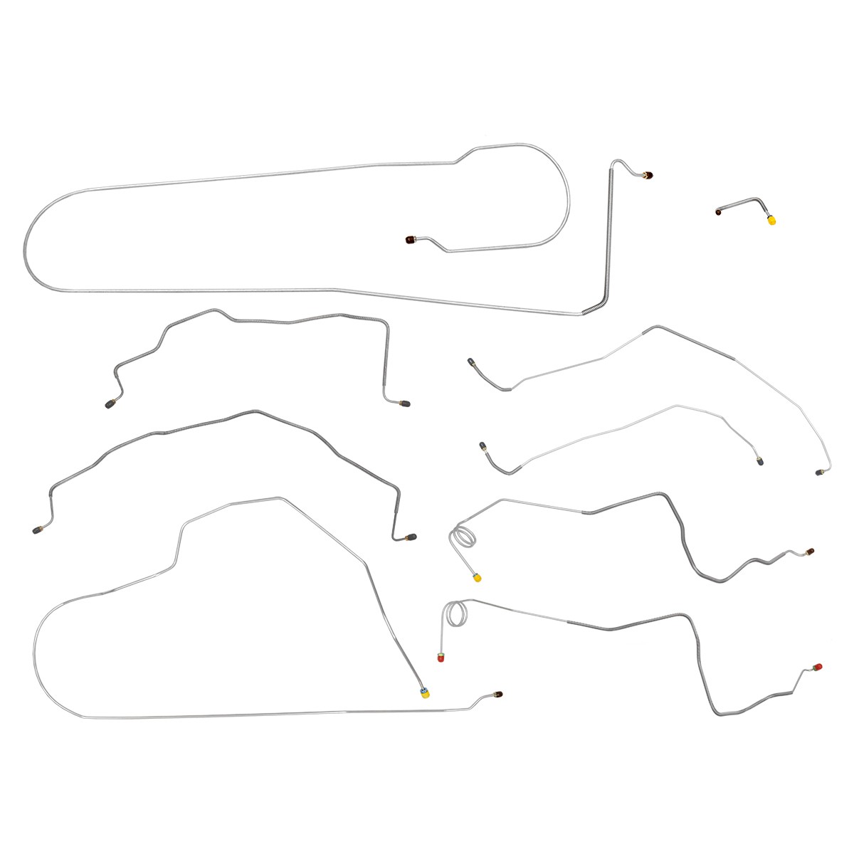 1981-87 Chevrolet GMC Truck Long Brake Line Set 1 Ton Rear Valve Crew Cab 4wd SS