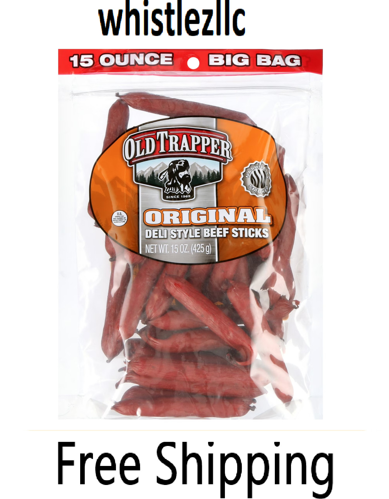 Old Trapper original Beef stick 15oz Resealable Bag...