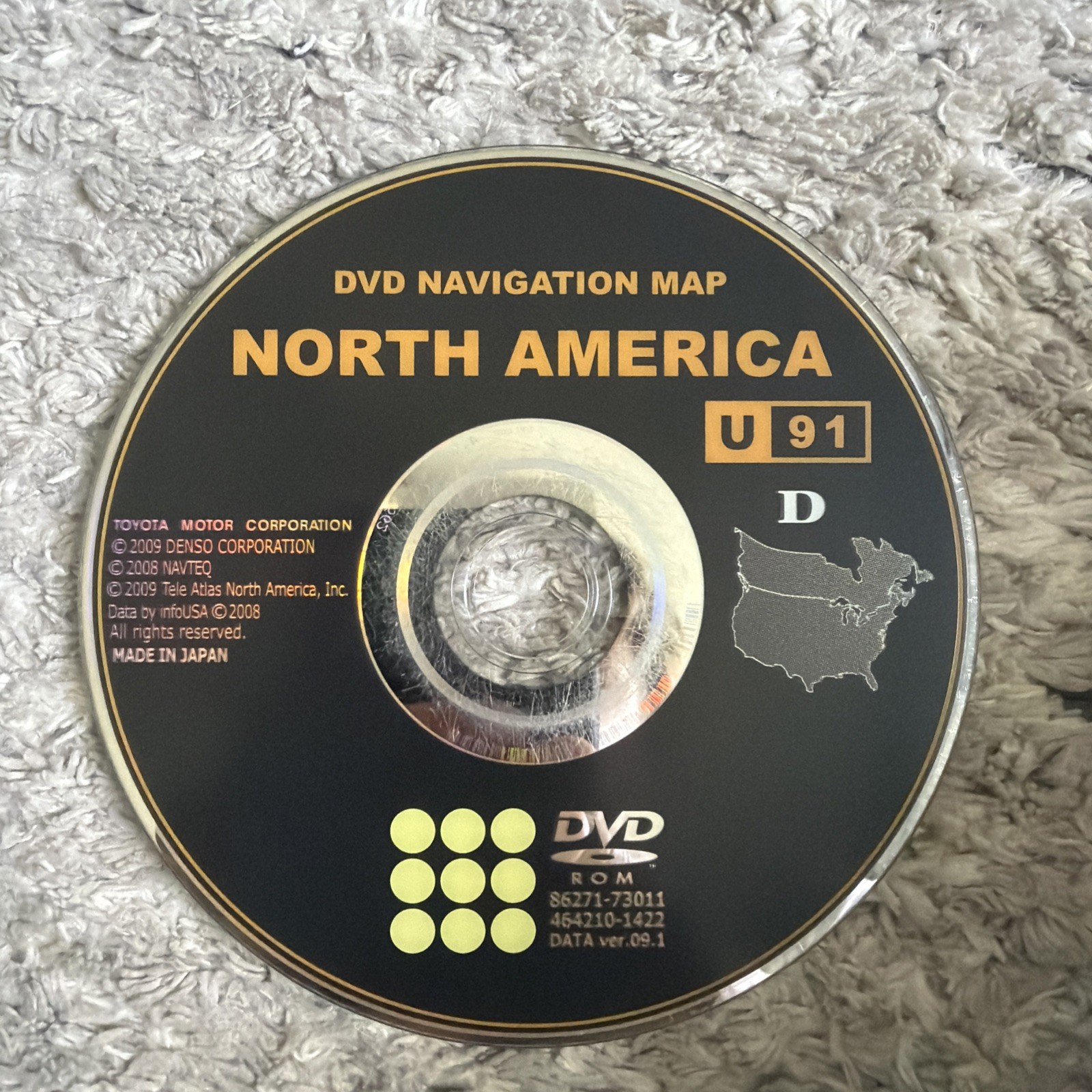 2011-2012 Toyota Avalon Sienna Highlander Navigation DVD U.S Canada Map U91 OEM