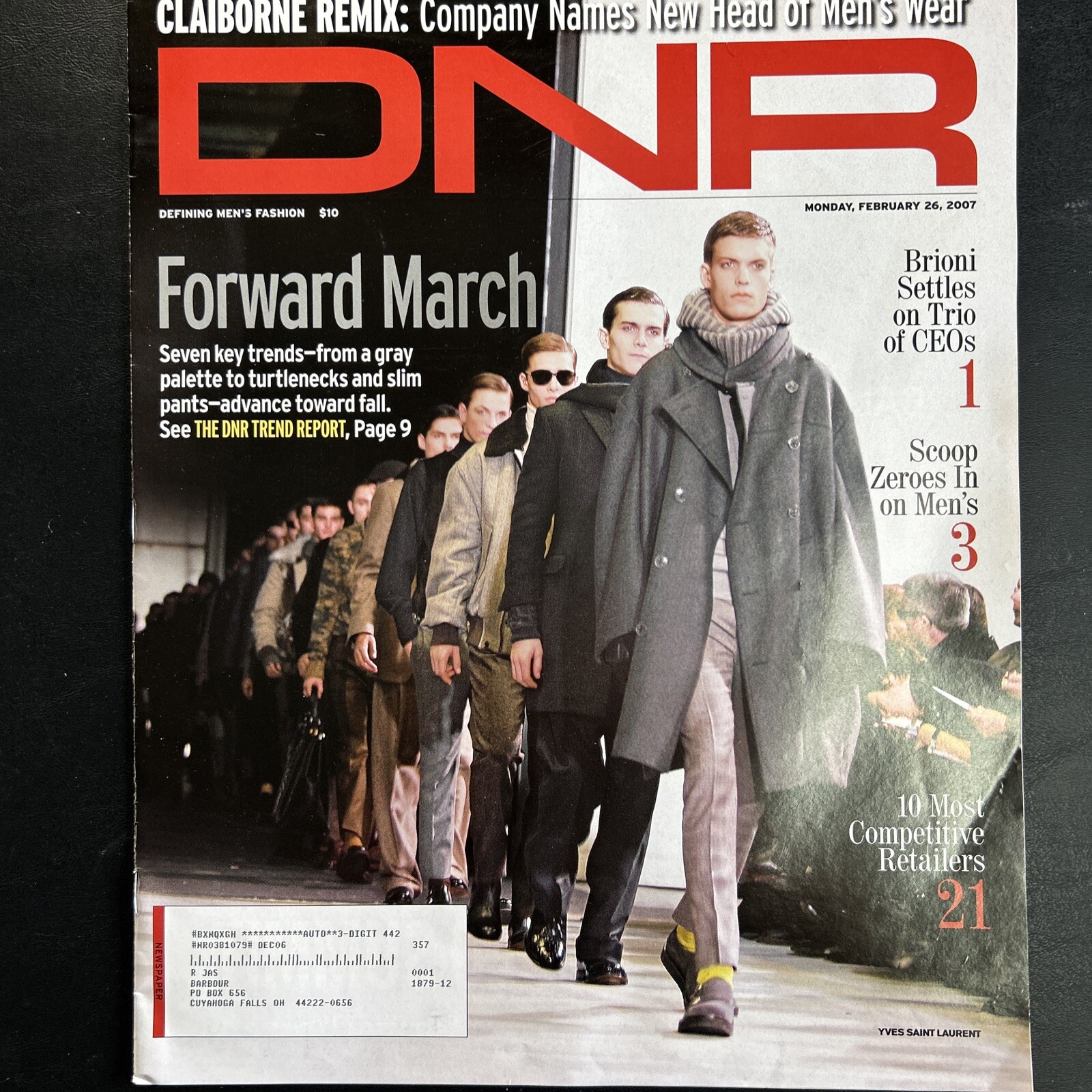 VTG Men’s Wear Fashion News Magazine Supplement Feb 2007 - Yves Saint Laurent