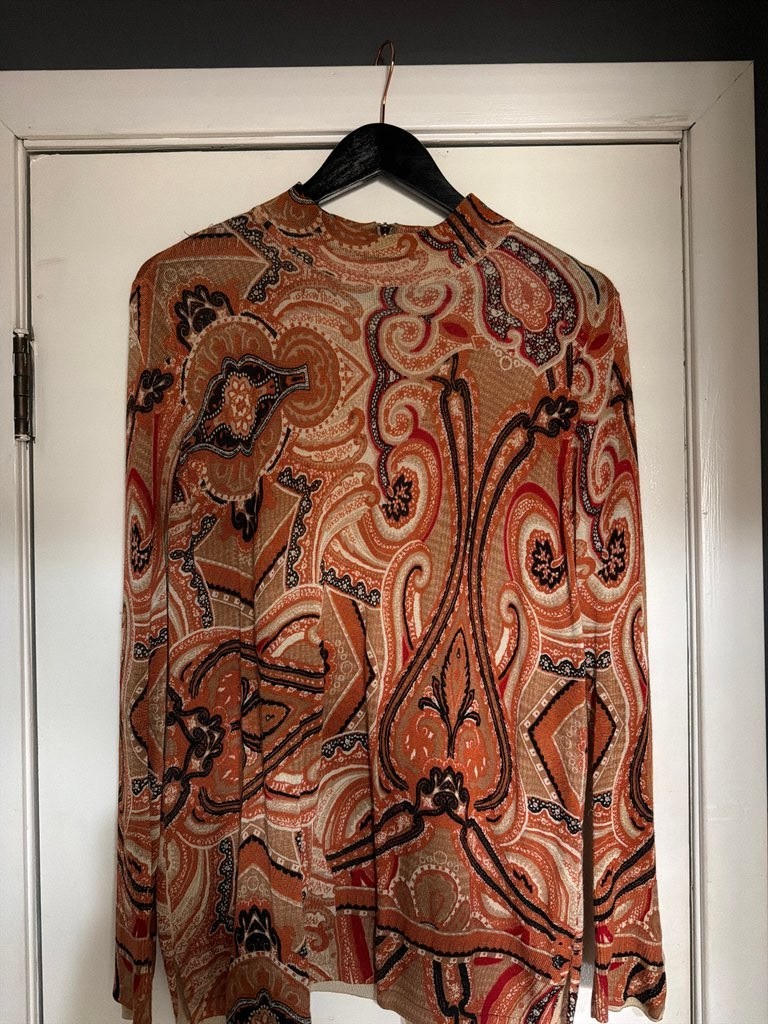 Chico\'s Paisley Print Long Sleeve Blouse