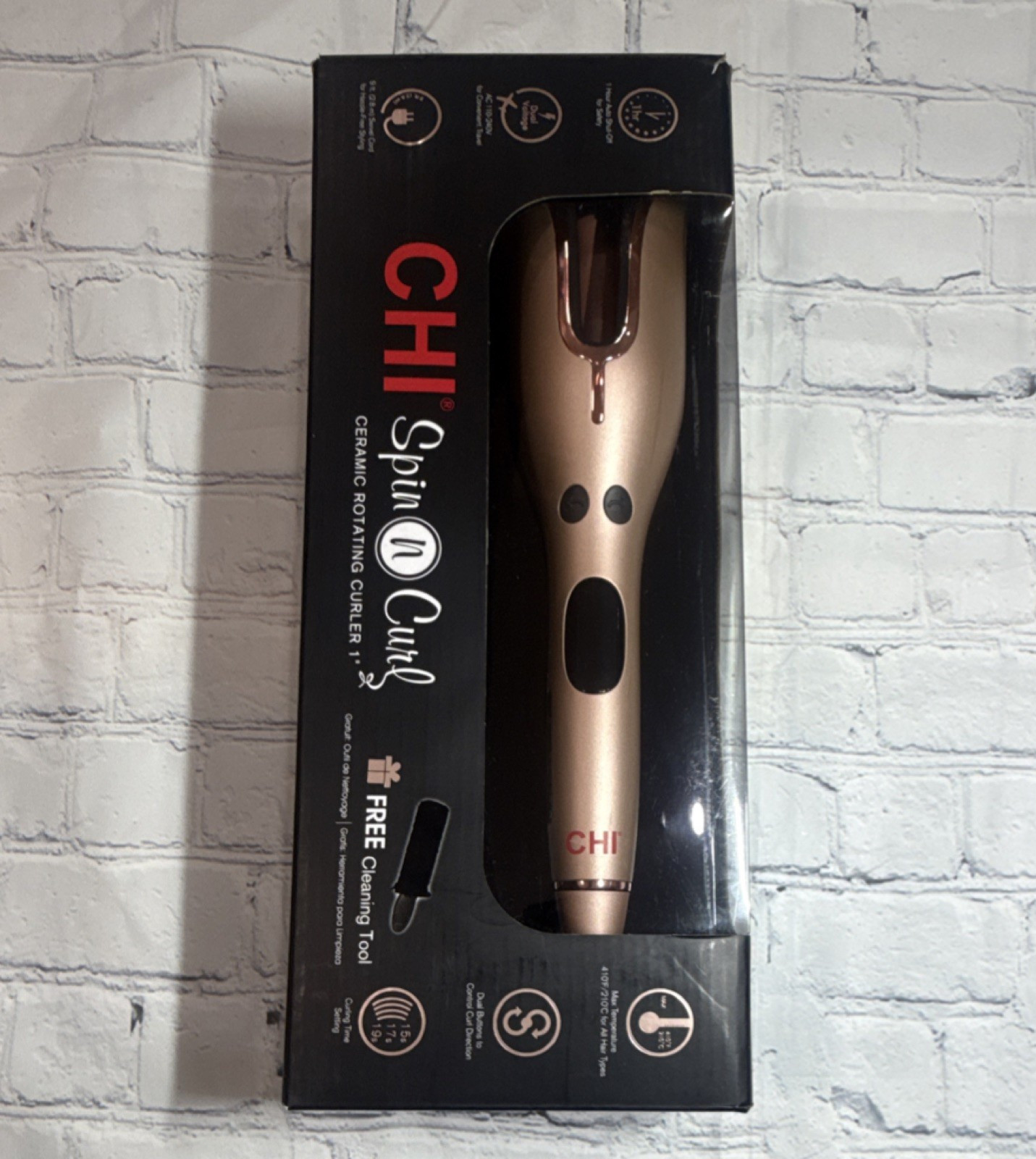 CHI Spin n Curl Ceramic Rotating Curling Iron 1 in Barrel Rose Gold CHI Spin n Curl Ceramic Rotating Curling Iron 1 in Barrel Rose Gold