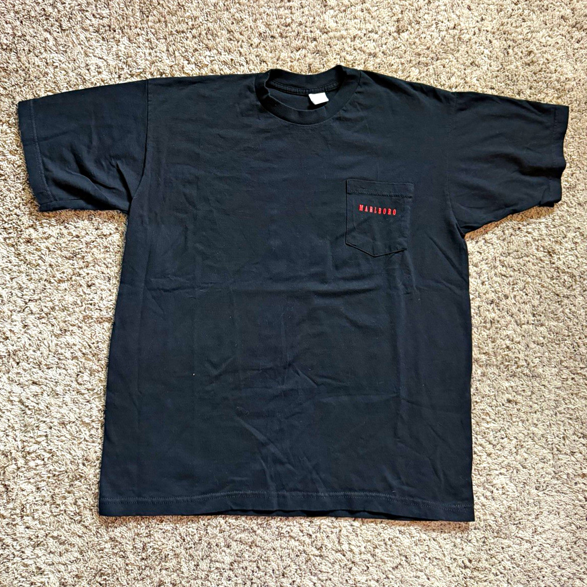Rare Vintage Marlboro Black T-Shirt Adult XL Pocket Tee Made in USA 100% Cotton Rare Vintage Marlboro Black T-Shirt Adult XL Pocket Tee Made in USA 100% Cotton