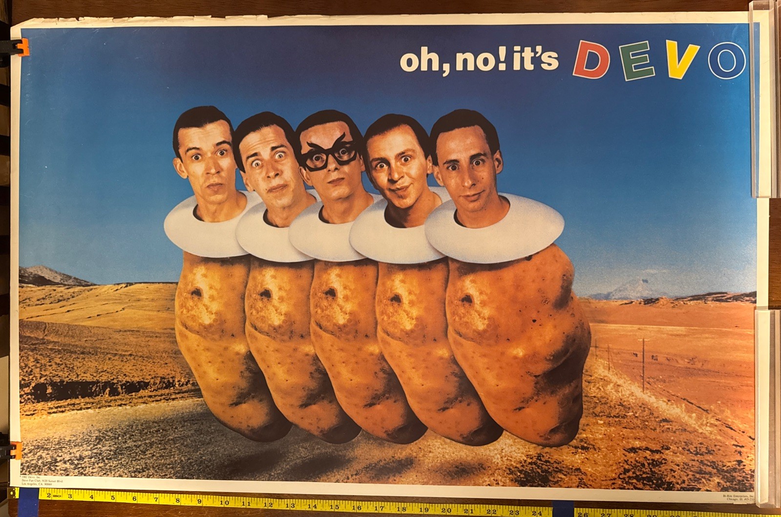 Vtg Devo Oh No It\'s Devo Warner Brothers Records 1982 Promotional Poster 21x34