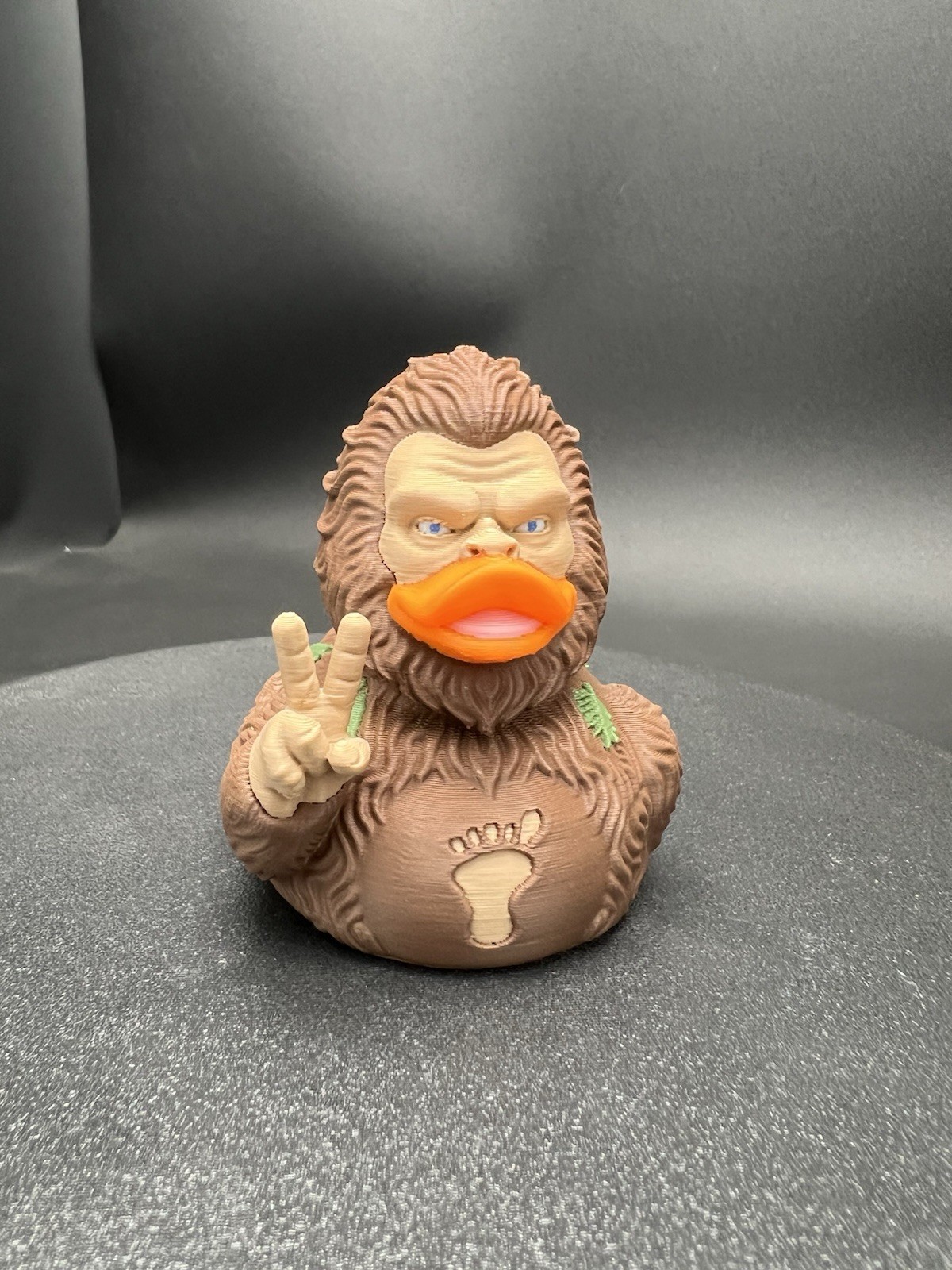 Bigfoot Ducky  Figurine Giving The Peace Sign 3” Tall And Ready For Your Jeep