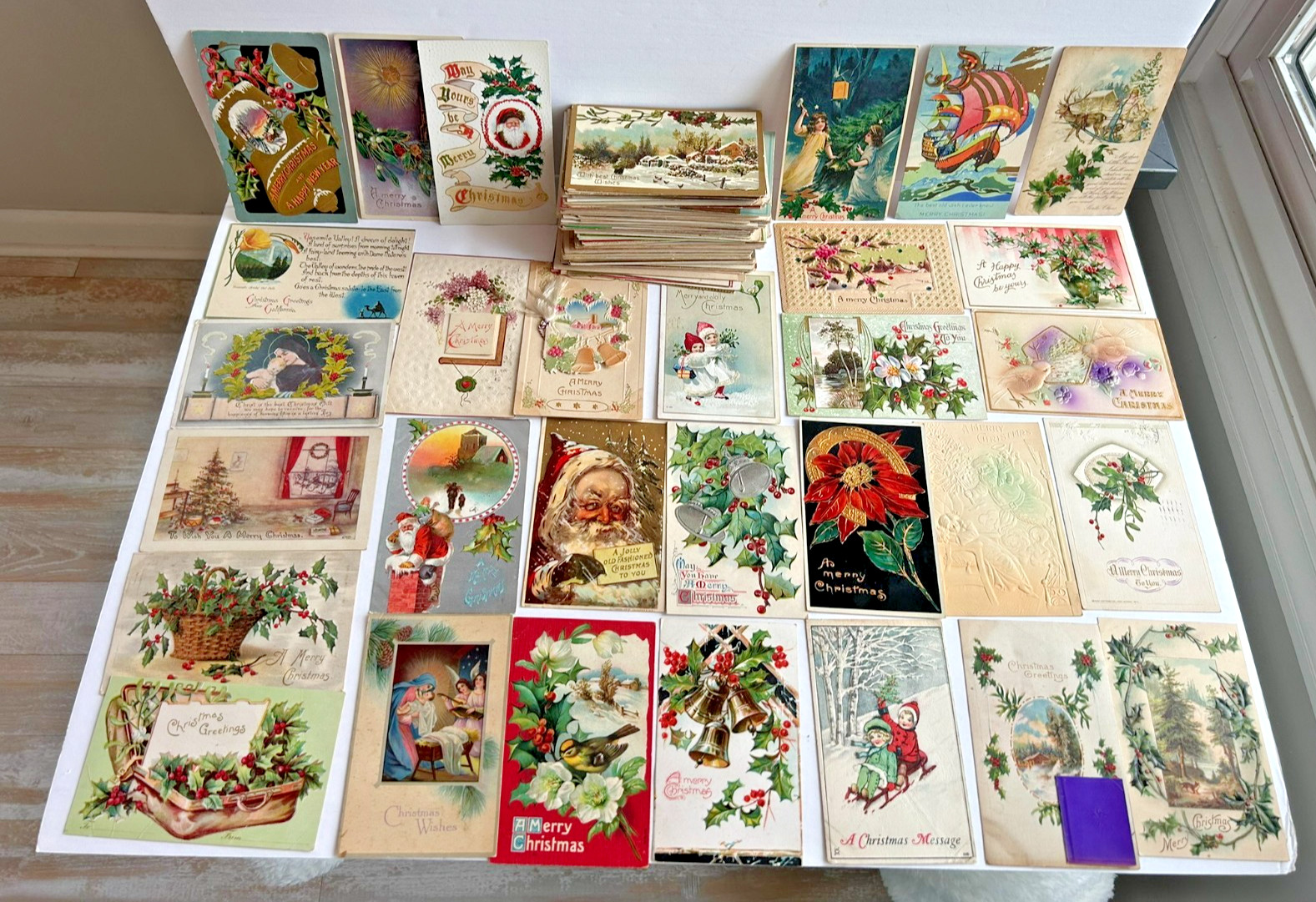 Lot of 190+ Antique Christmas Postcards Santa Children Scenes Airbrush Lot of 190+ Antique Christmas Postcards Santa Children Scenes Airbrush
