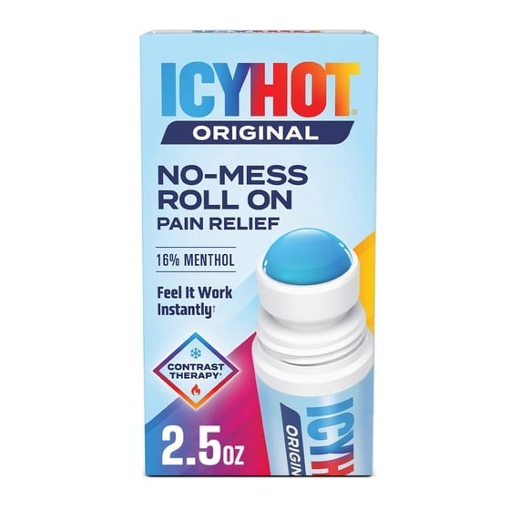 Icy Hot Original Pain Relief No-Mess Roll-On Applicator, Fast-Acting Pain Relief