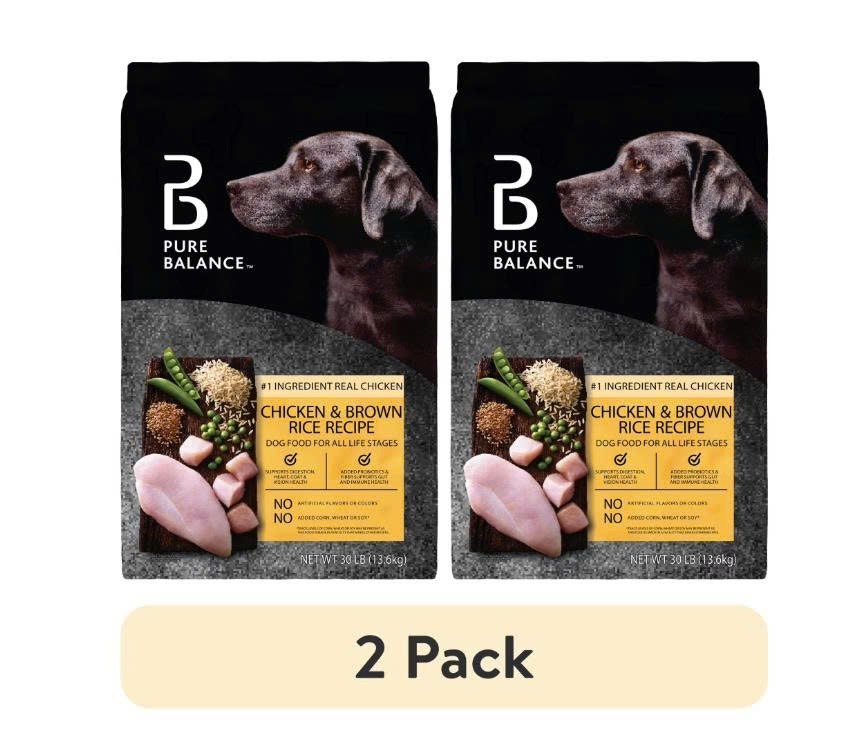 (2 pack) Pure Balance Chicken & Brown Rice Recipe Dry Dog Food, 30 lbs-freeship