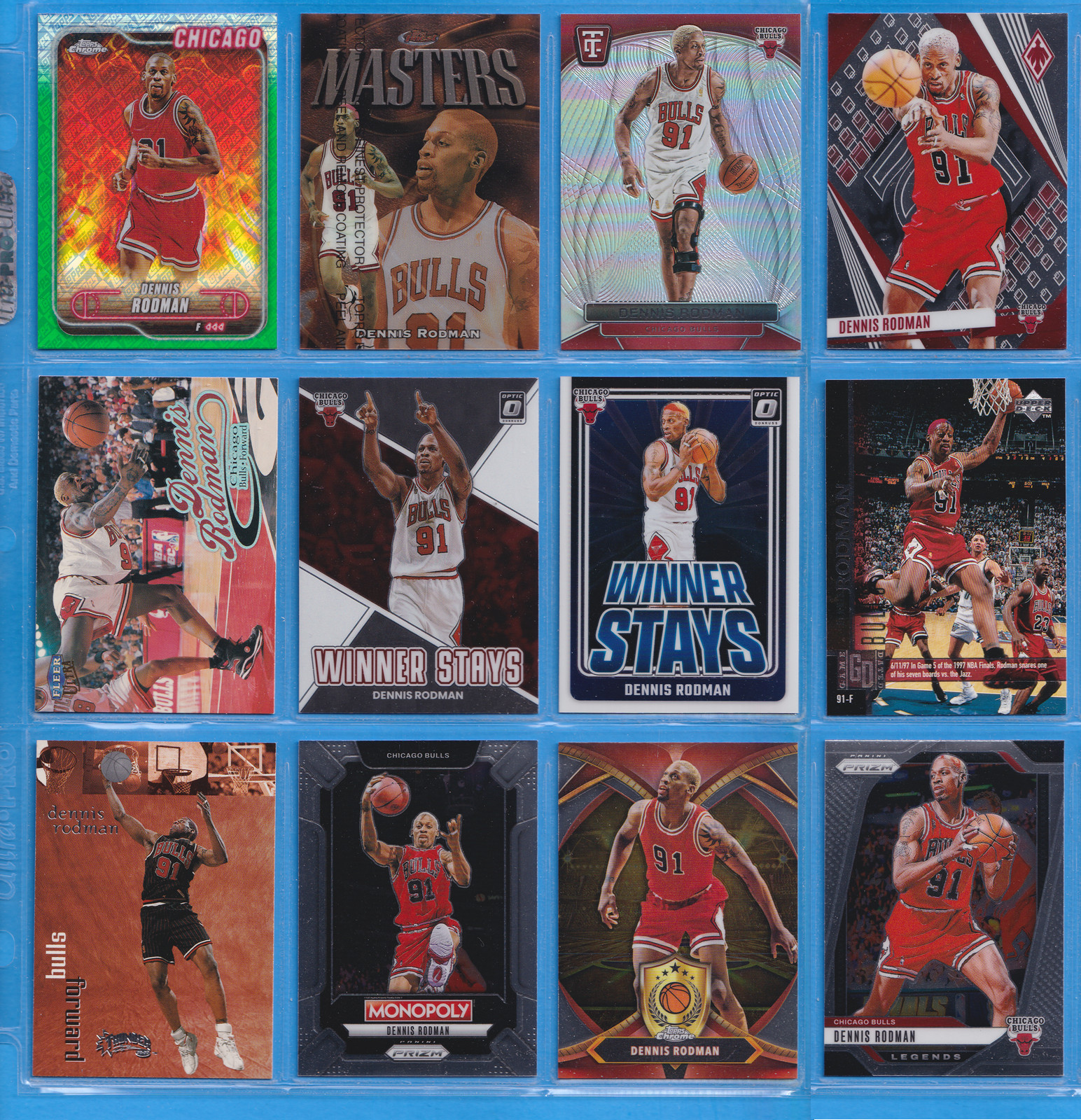 Dennis Rodman Lot (12 cards) Green Refractor 1997 Finest TC Mirror Chicago Bulls Dennis Rodman Lot (12 cards) Green Refractor 1997 Finest TC Mirror Chicago Bulls
