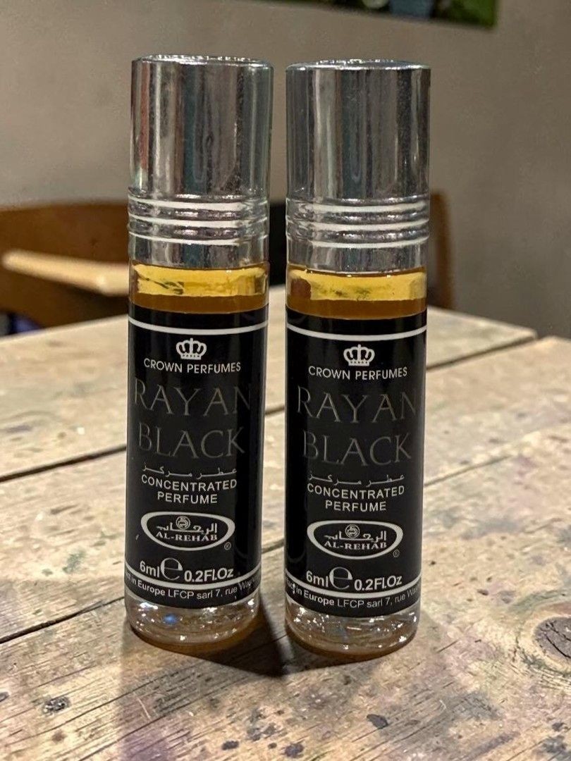 Rayan Black - 6 ml (.2 oz) Perfume Oil by Al-Rehab-Men\'s Fragrances(Pack of 2)