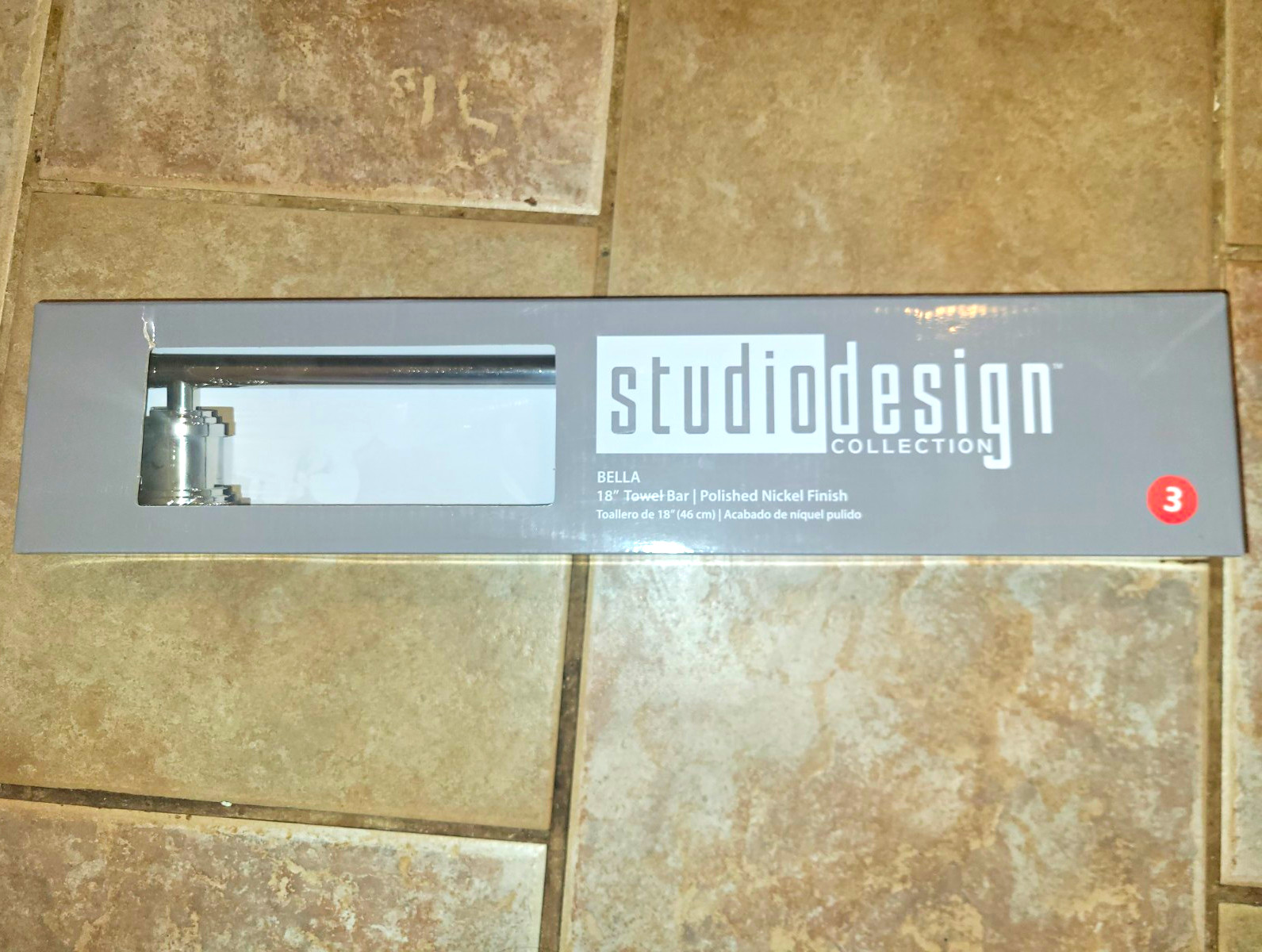 Studio Design Collection Bella 18 in Towel Bar Polished Nickel w/ Hardware