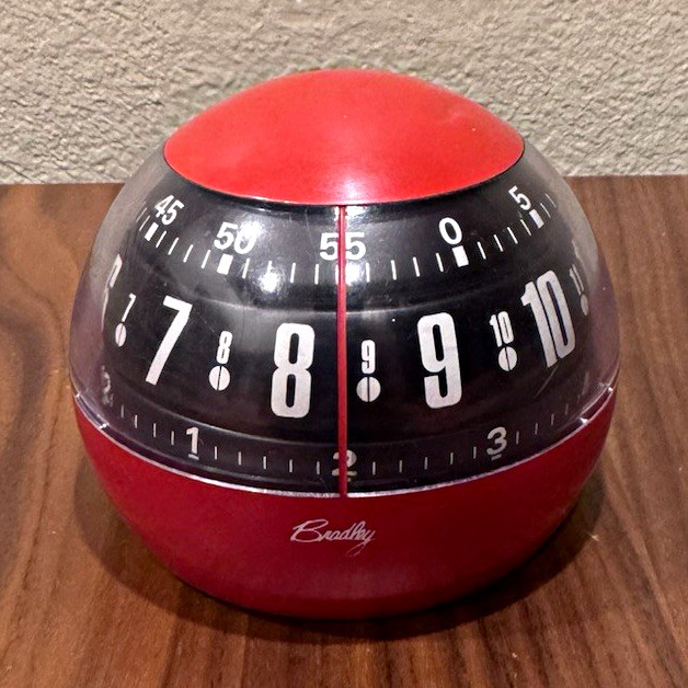 Rare 1970s Bradley Space Age Eyeball Sphere Wind-Up Alarm Clock - Japan