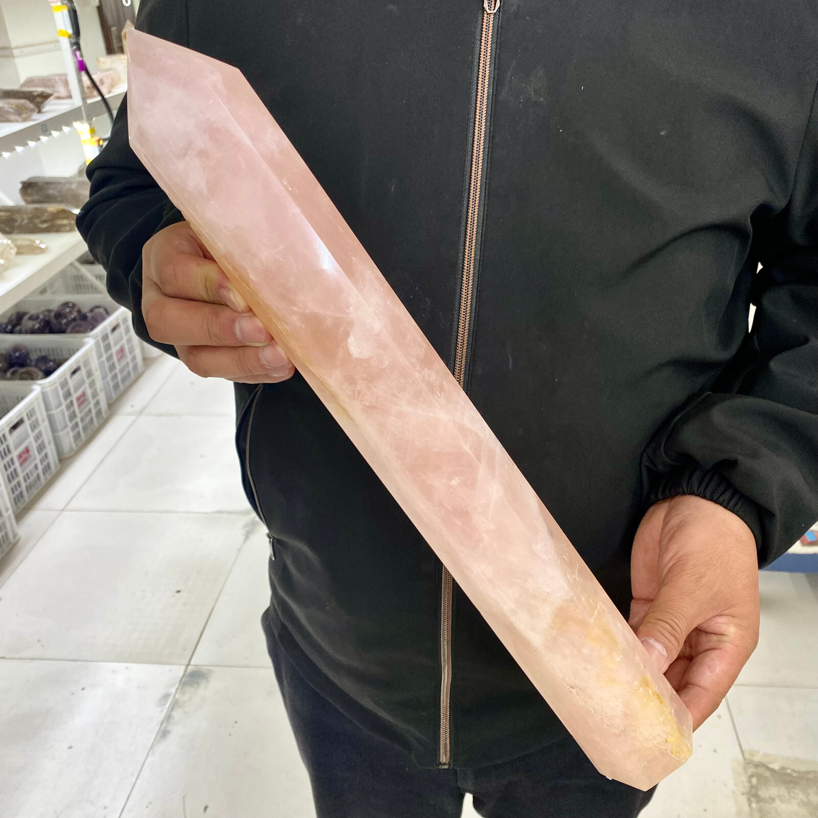 5.8LB Natural beautiful pink rose quartz obelisk crystal tower point
