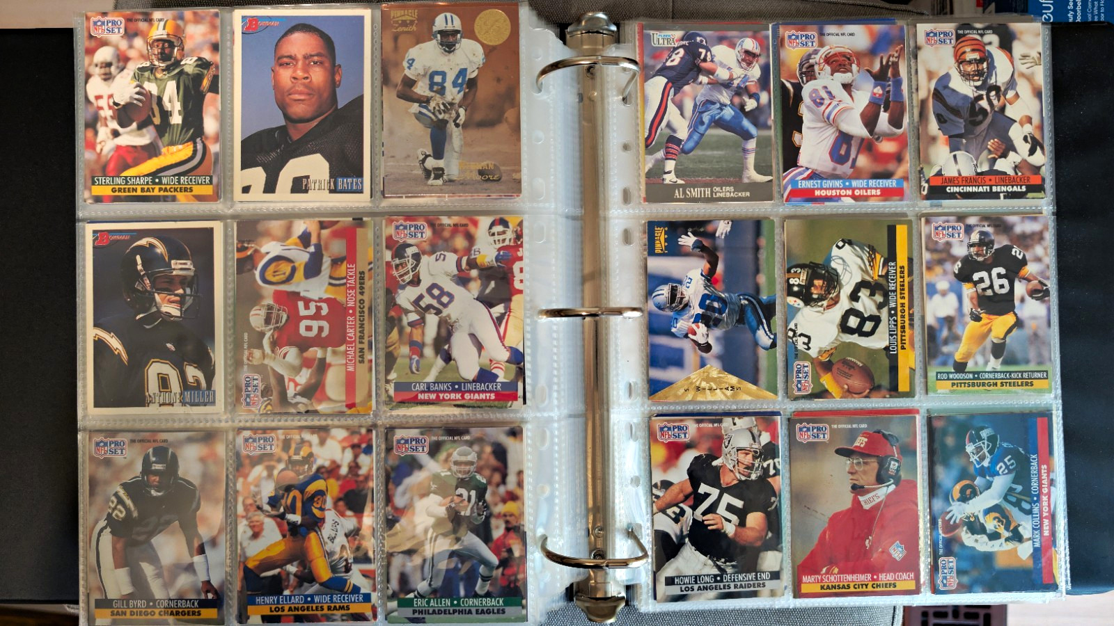 650+ Vintage Football Collection Binder 1990s HOF Stars Topps Fleer Score Pro