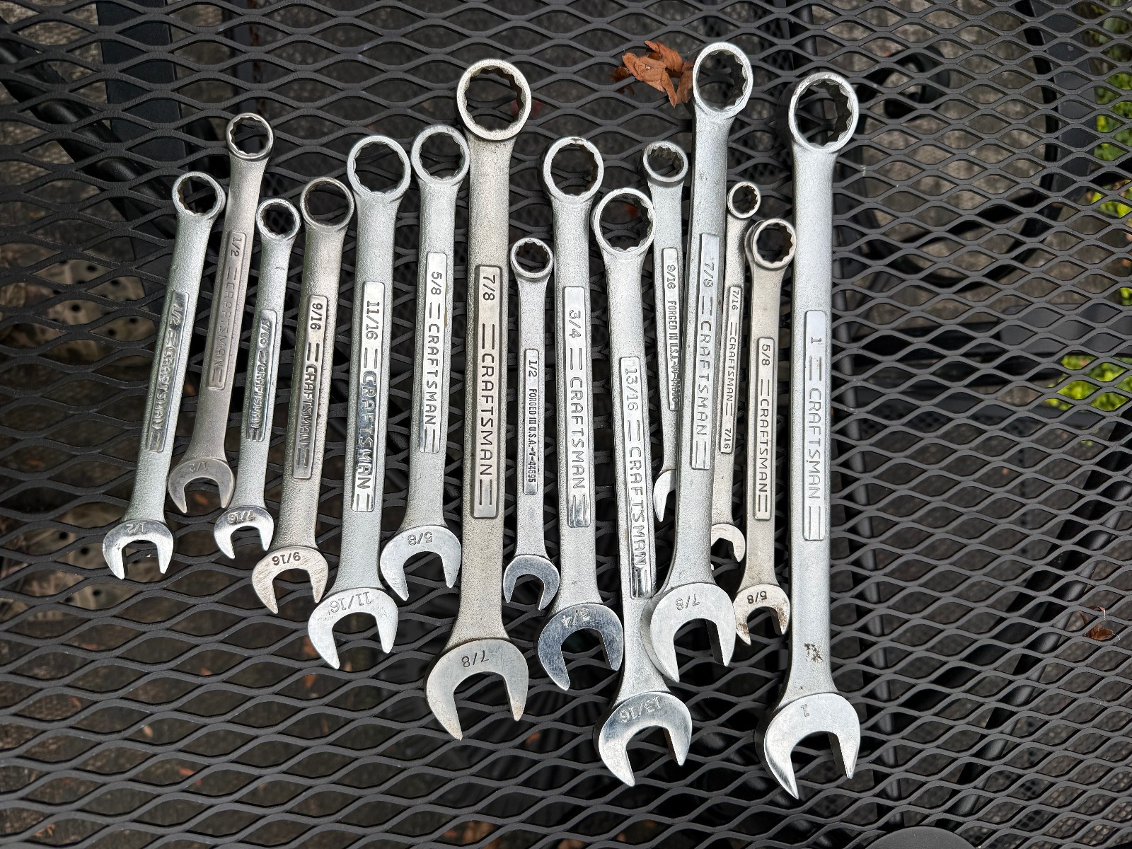 Lot Of (15) Standard Made In The USA Vintage Craftsman Wrenches
