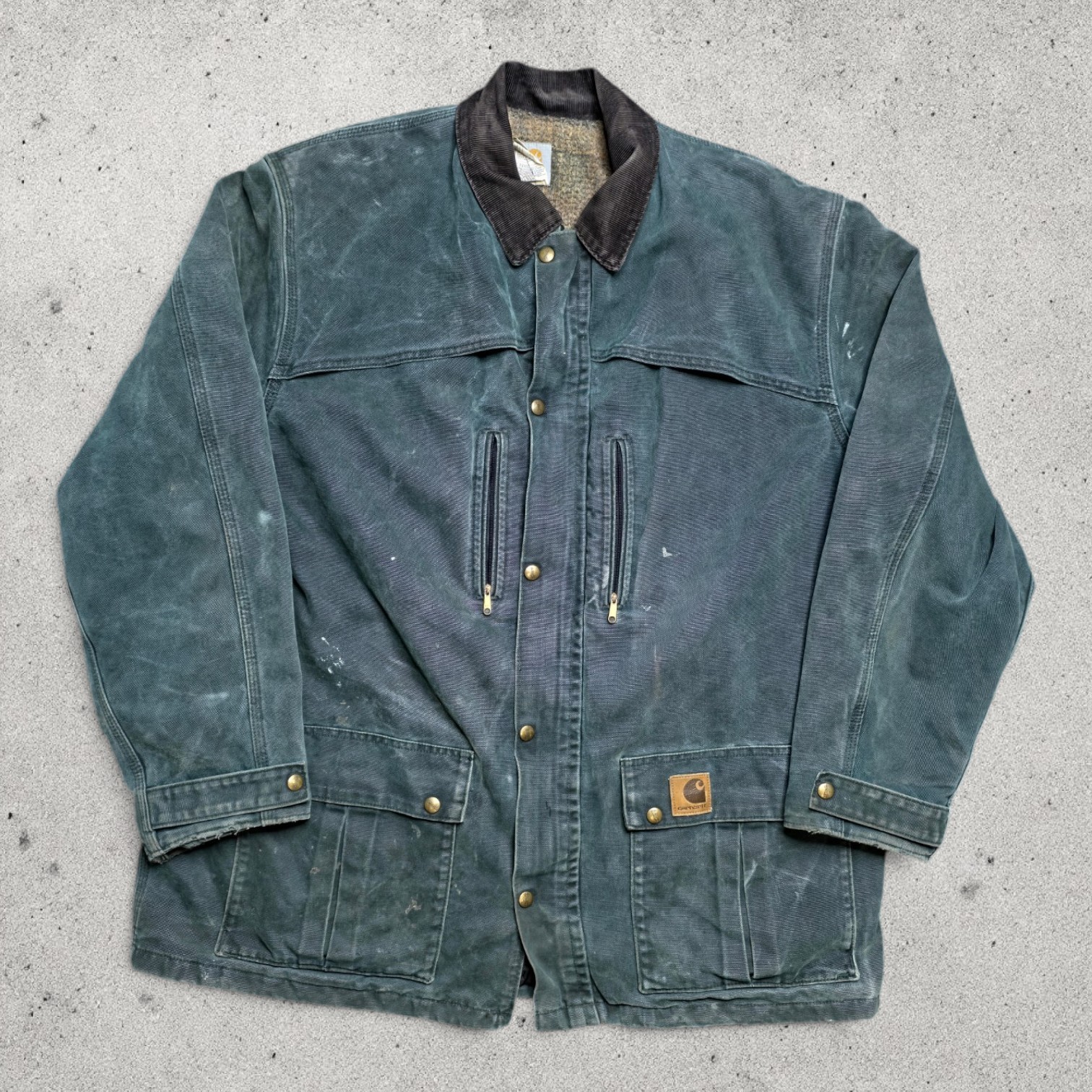 Vintage Carhartt Blanket Lined Jacket C10HTG Mens XL Tall Union Made USA Green