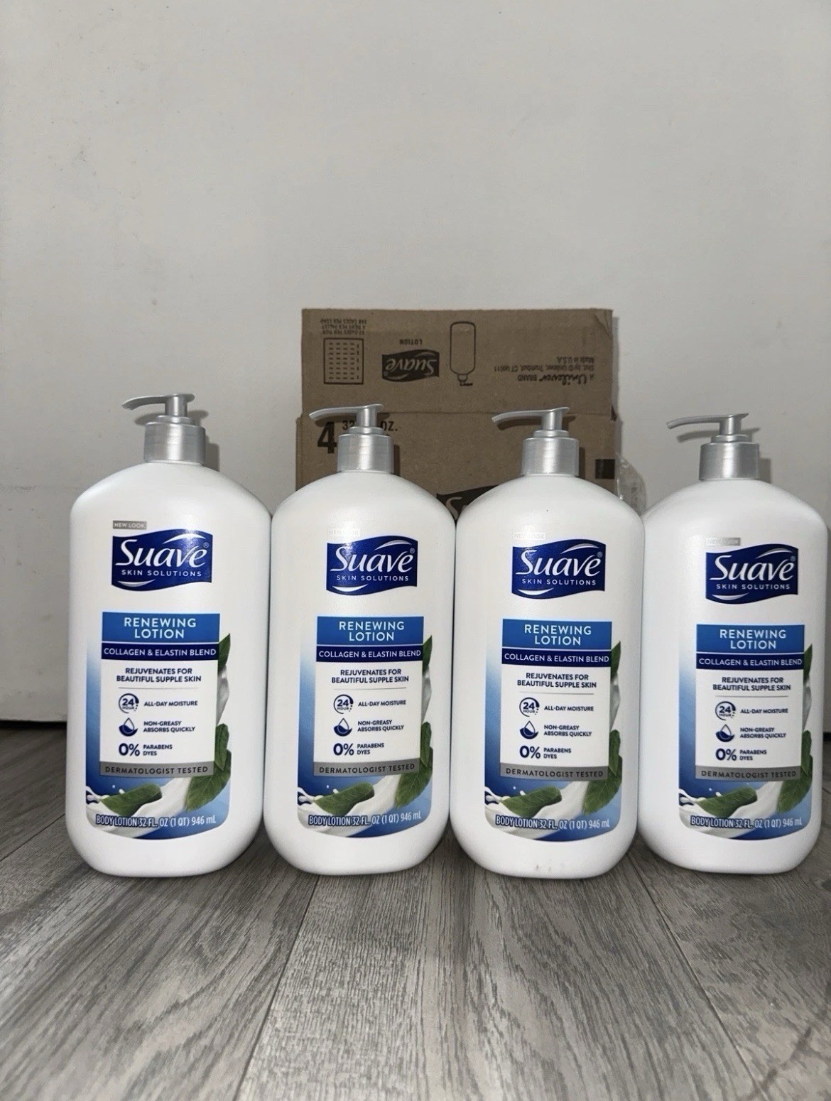 Suave Skin Solutions Renewing Lotion Collagen Elastin Blend 32oz 4pk Suave Skin Solutions Renewing Lotion Collagen Elastin Blend 32oz 4pk
