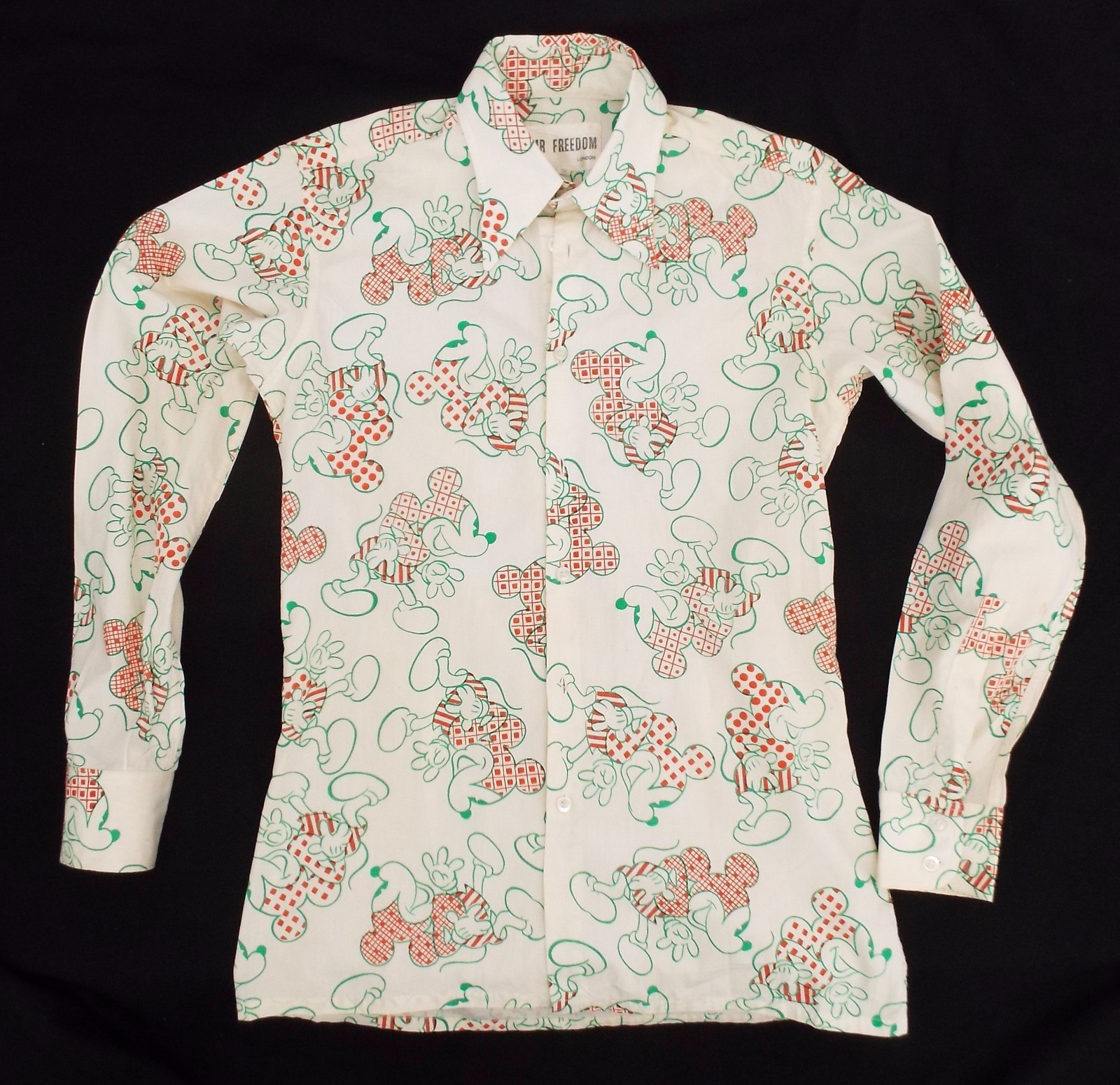 Vintage 1969 1970 MR FREEDOM London Mickey Mouse Button Shirt Kings Road Pop Art Vintage 1969 1970 MR FREEDOM London Mickey Mouse Button Shirt Kings Road Pop Art