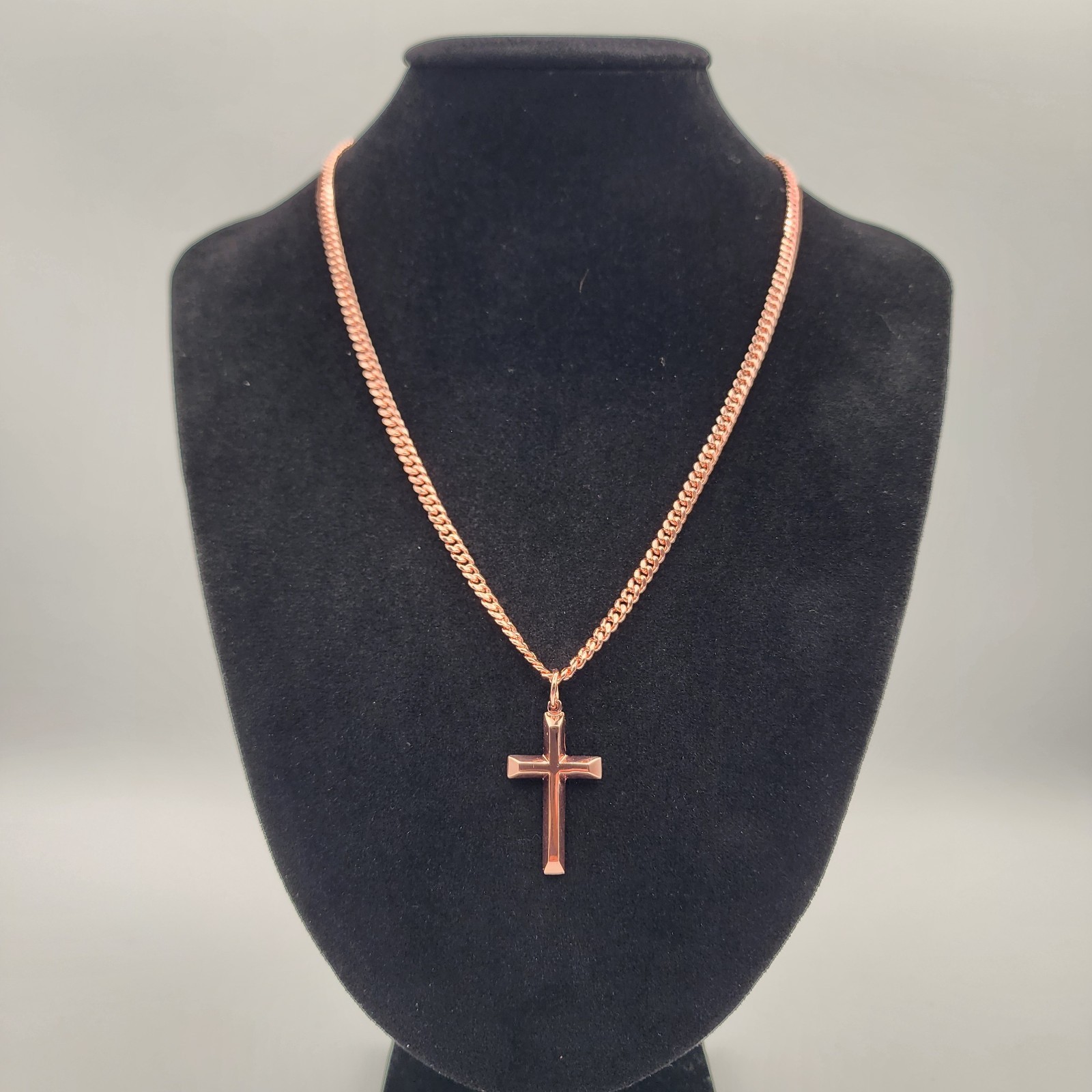 Solid Copper Cross Necklace 4mm Chain 20\