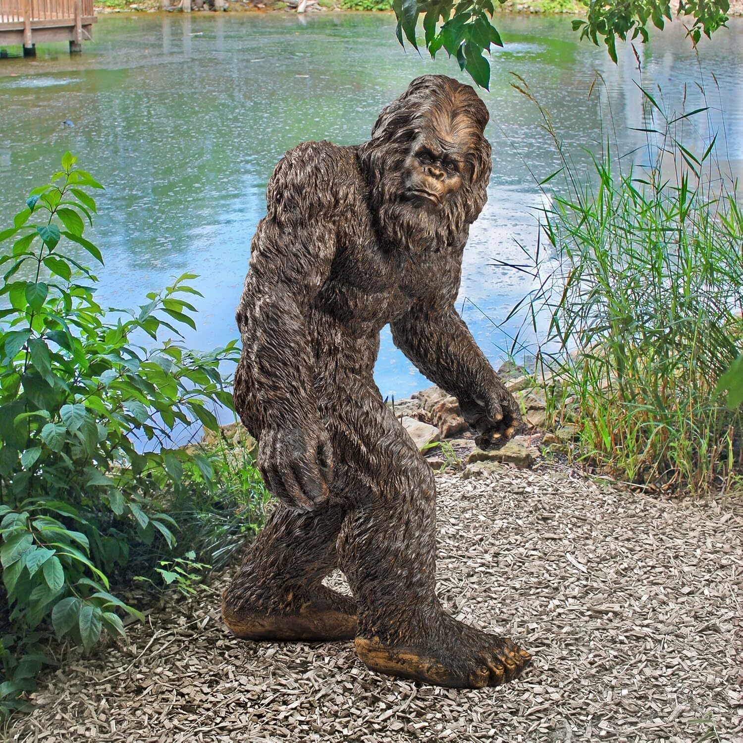 Bigfoot Yeti Garden Statue for Outdoor or Indoor Use Resin Lawn Decor 21 Inch
